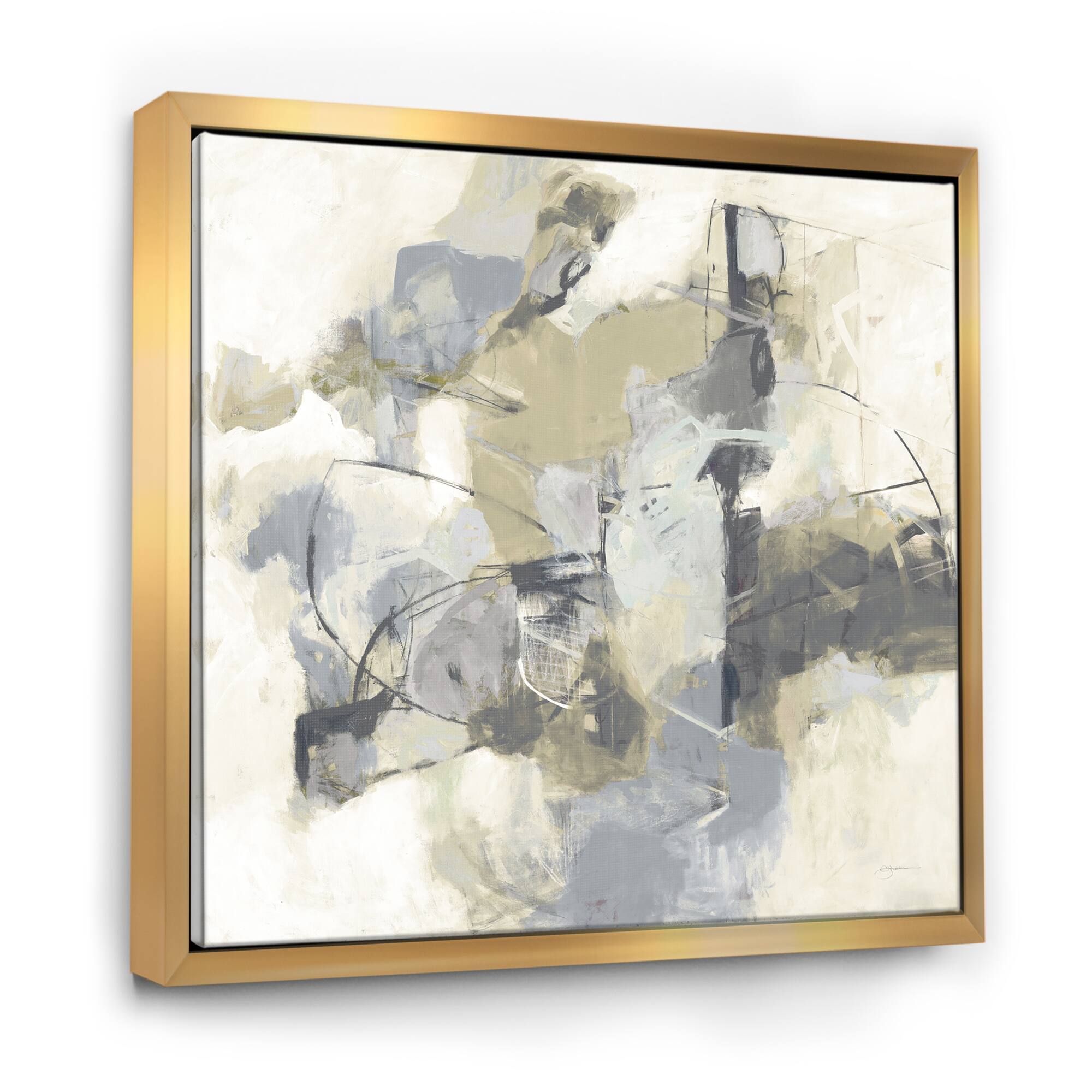 Designart - Glam Cream Dream III - Modern & Contemporary Framed Canvas