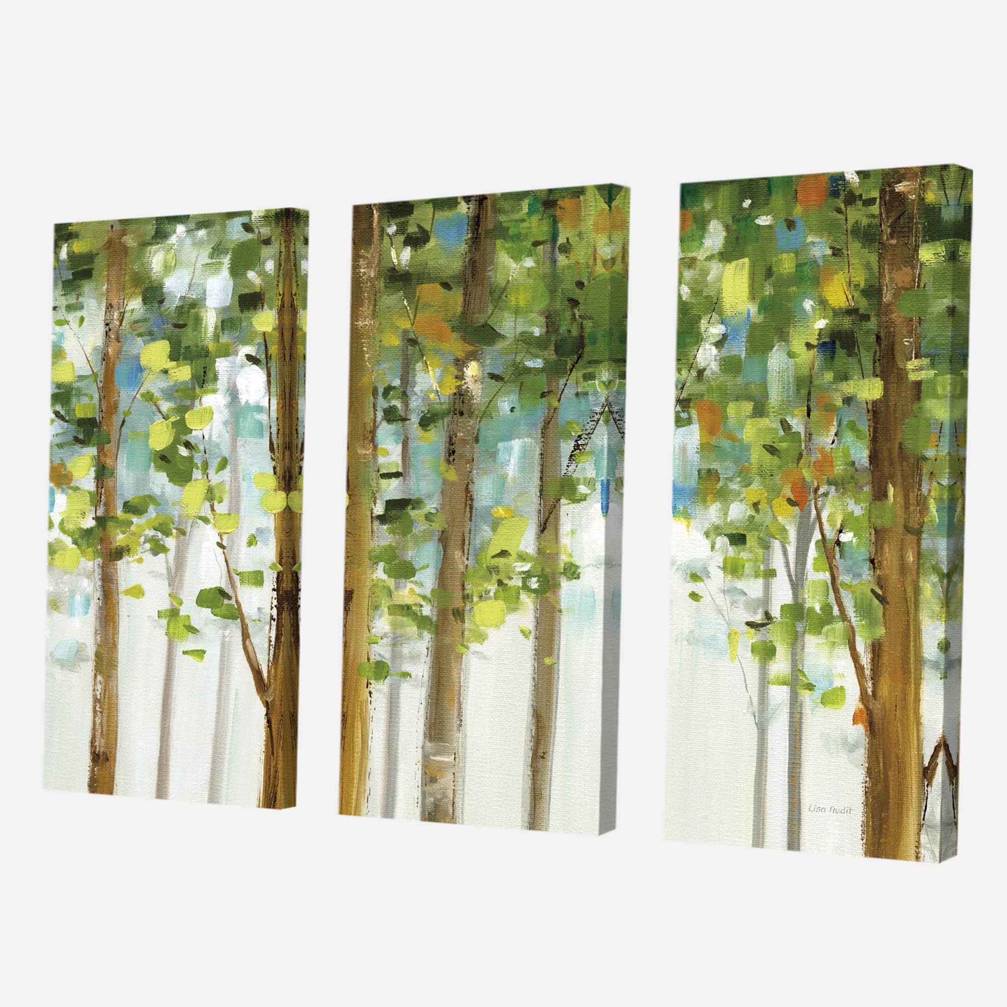 Designart - Green Forest Study - Modern Farmhouse Canvas Artwork