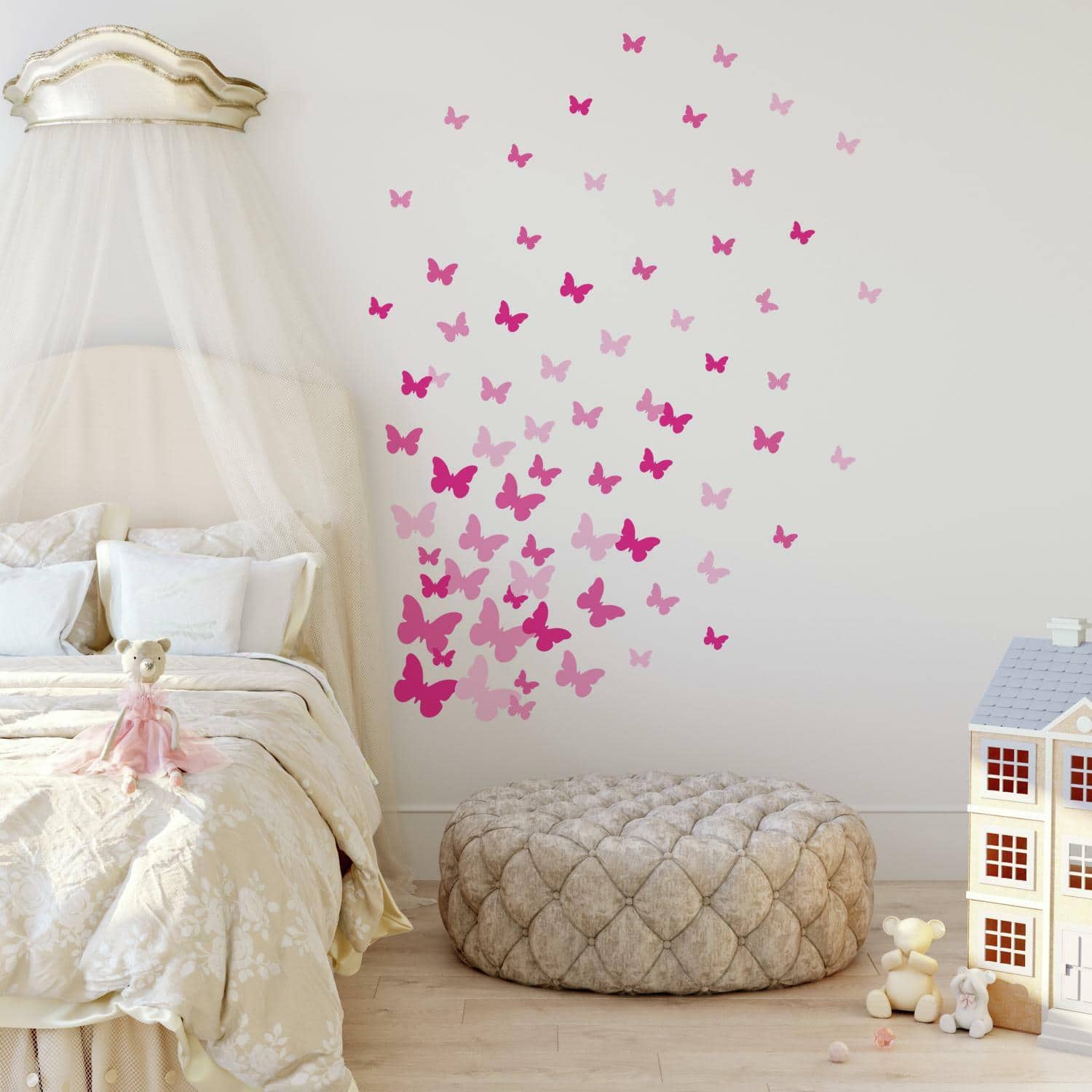 RoomMates Pink Flutter Butterflies Peel & Stick Wall Decals Wall
