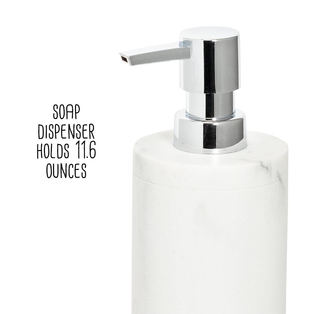 Honey Can Do Off-White Marble Bath Accessory Set