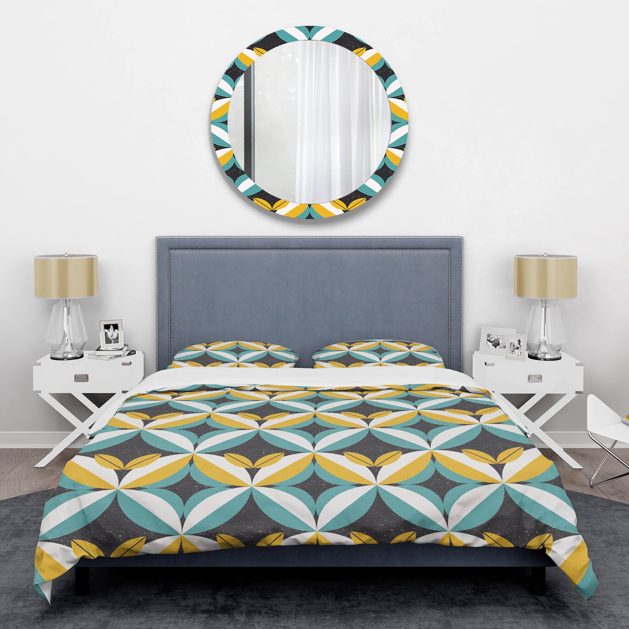 Designart 'Retro Abstract Design VII' Mid-Century Duvet Cover Set