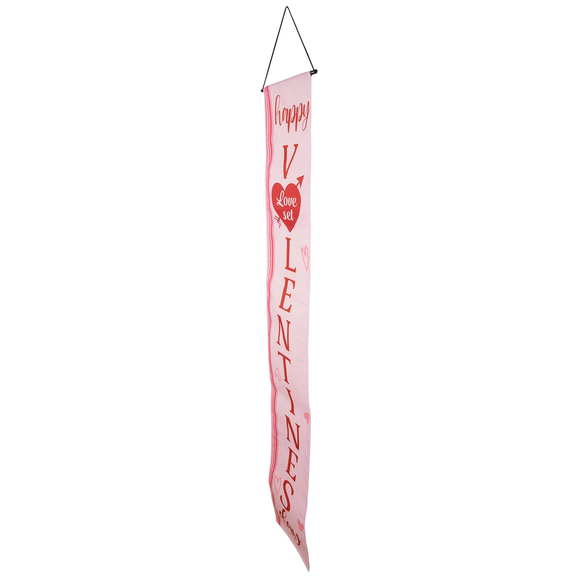 71&#x22; Welcome &#x26; Happy Valentine&#x27;s Day Outdoor Door Banners Set