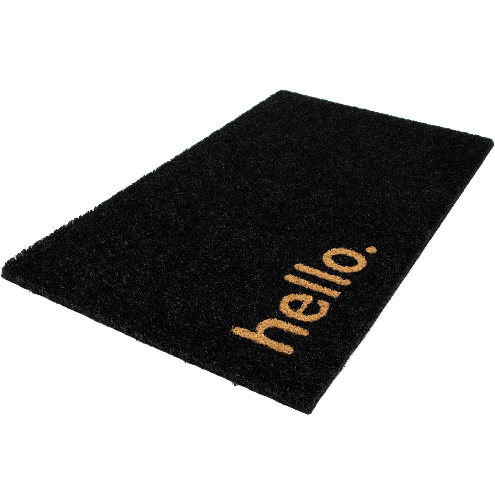 Black Hello Doormat