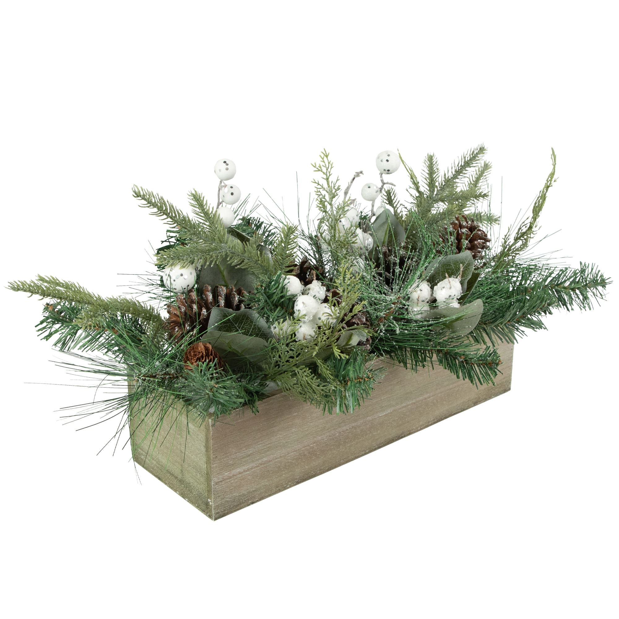 20&#x22; Mixed Pine with Pine Cones and Berries Christmas Floral Arrangement