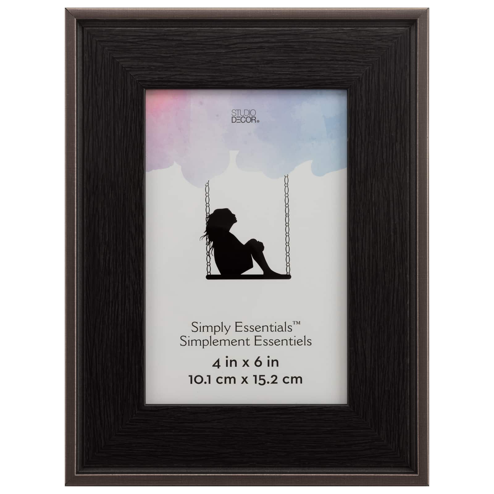 Simply Essentials™ 4" x 6" Black with Bronze Edges Frame by Studio Décor®