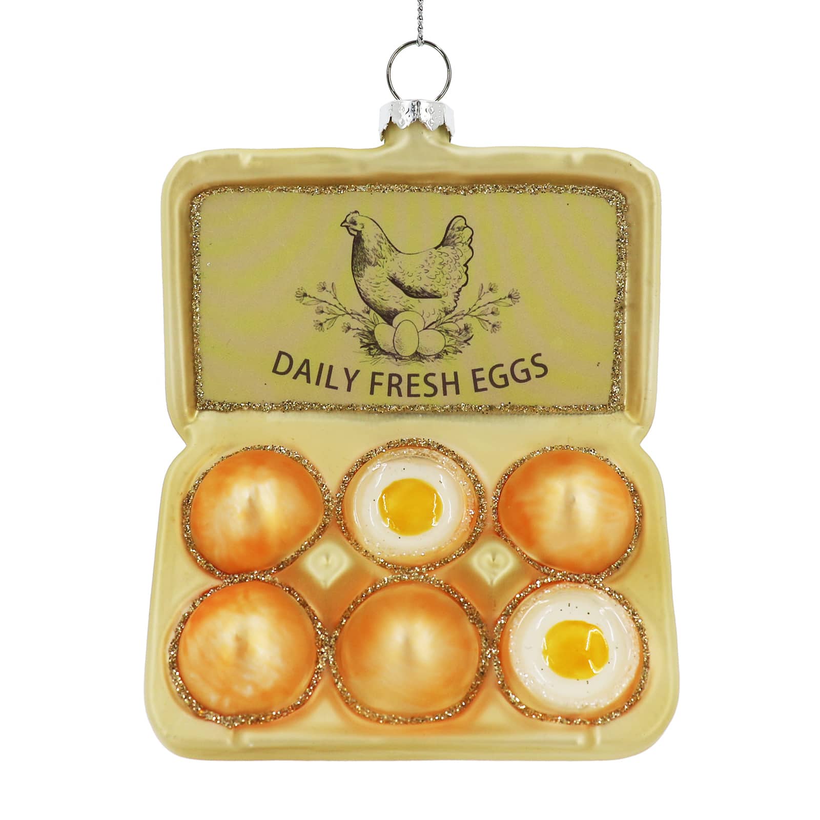 4.25&#x22; Half Dozen Eggs Glass Ornament by Ashland&#xAE;