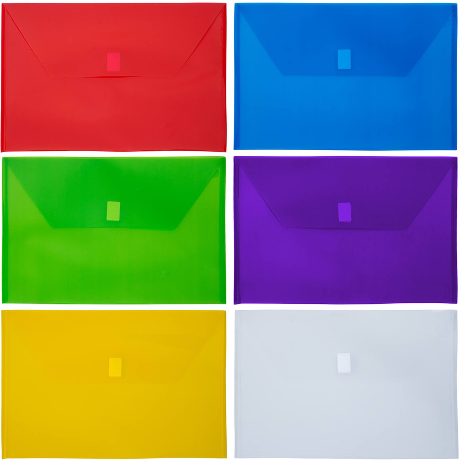 JAM Paper 9.75" x 14.5" Mixed Plastic Hook & Loop Legal Booklet Envelopes, 12ct.