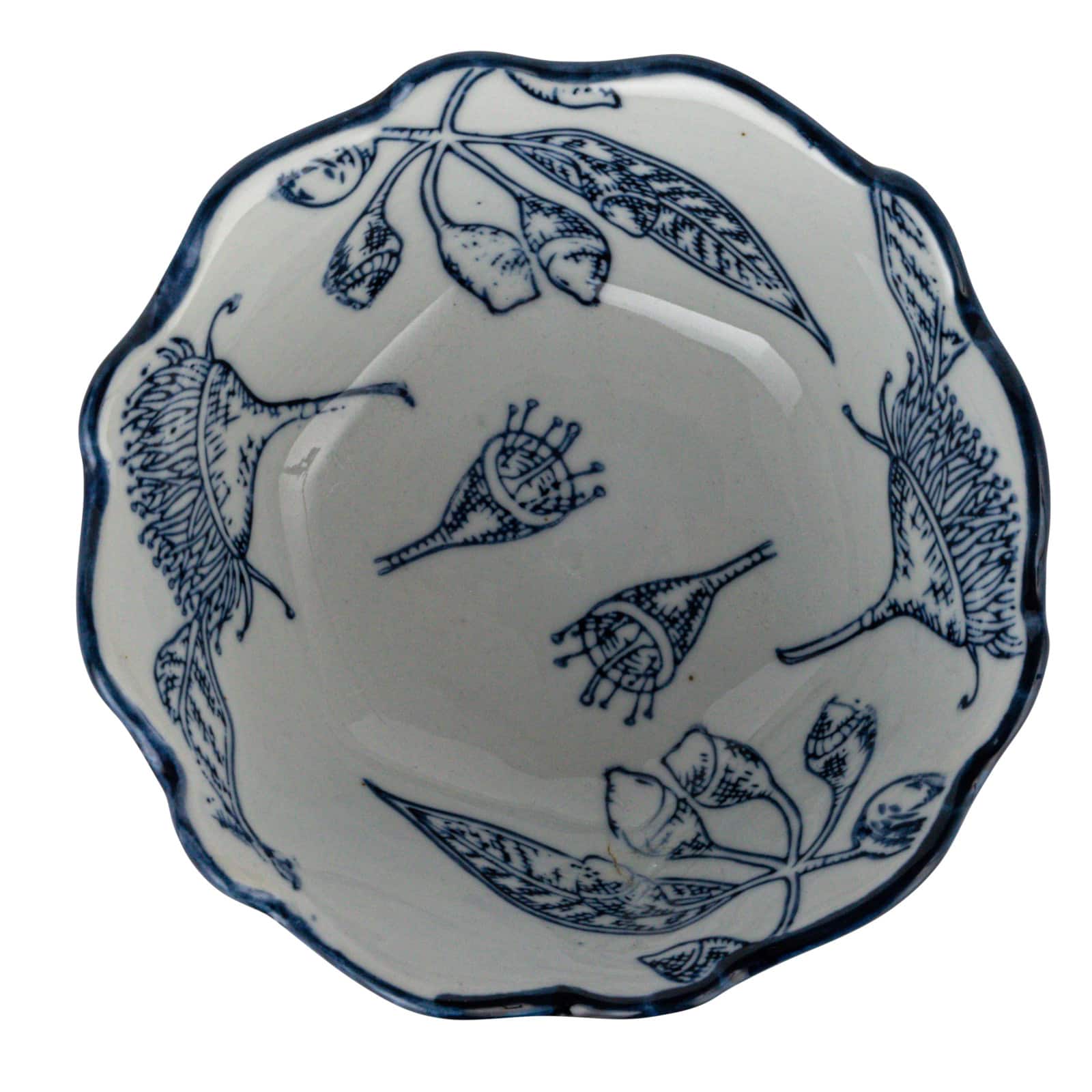 Hello Honey® 5.75" Blue & White Botanical Bliss Stoneware Bowl