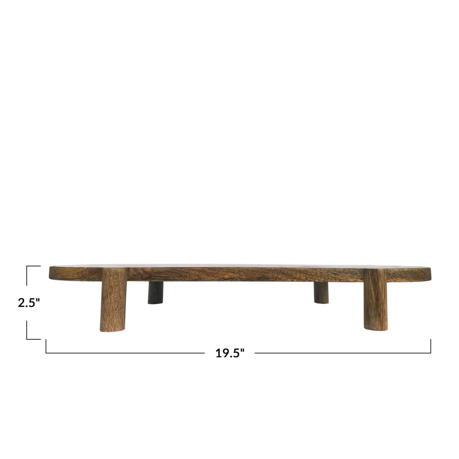 Hello Honey&#xAE; 19.5&#x22; Long Natural Mango Wood Footed Pedestal