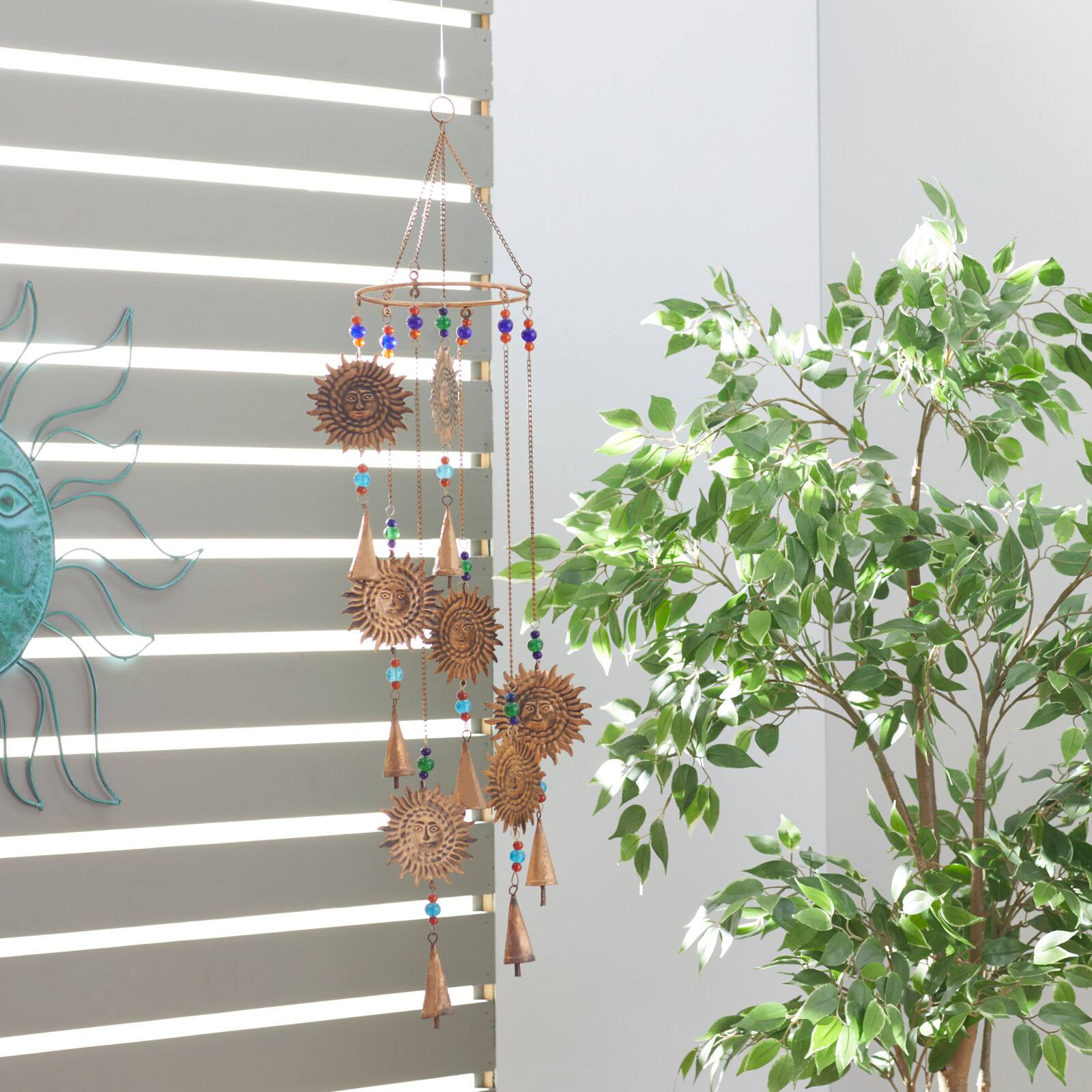 36&#x22; Brass Metal Sun in Splendor Eclectic Windchime