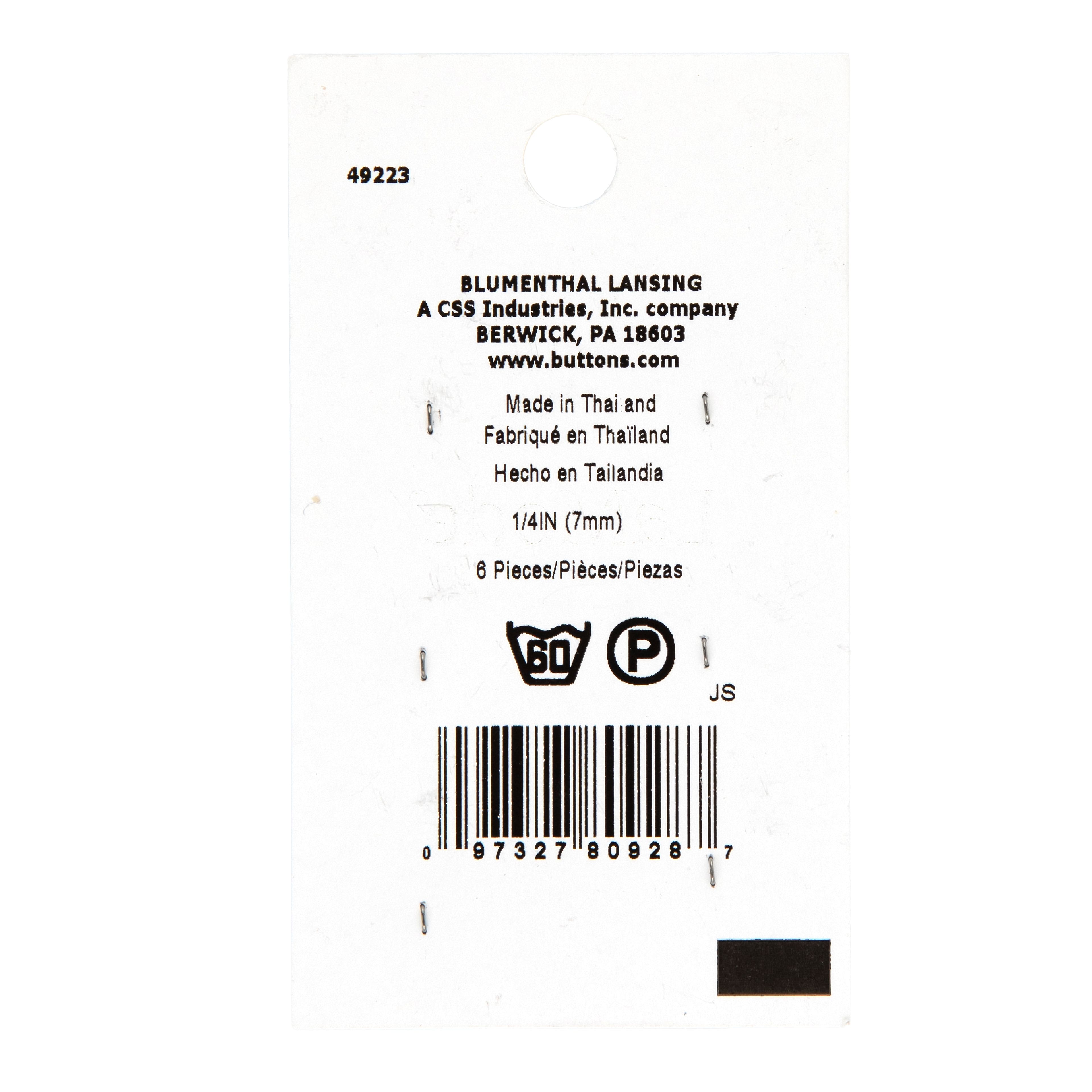 LaMode 1/4" Black Fisheye 2-Hole Buttons, 6ct.