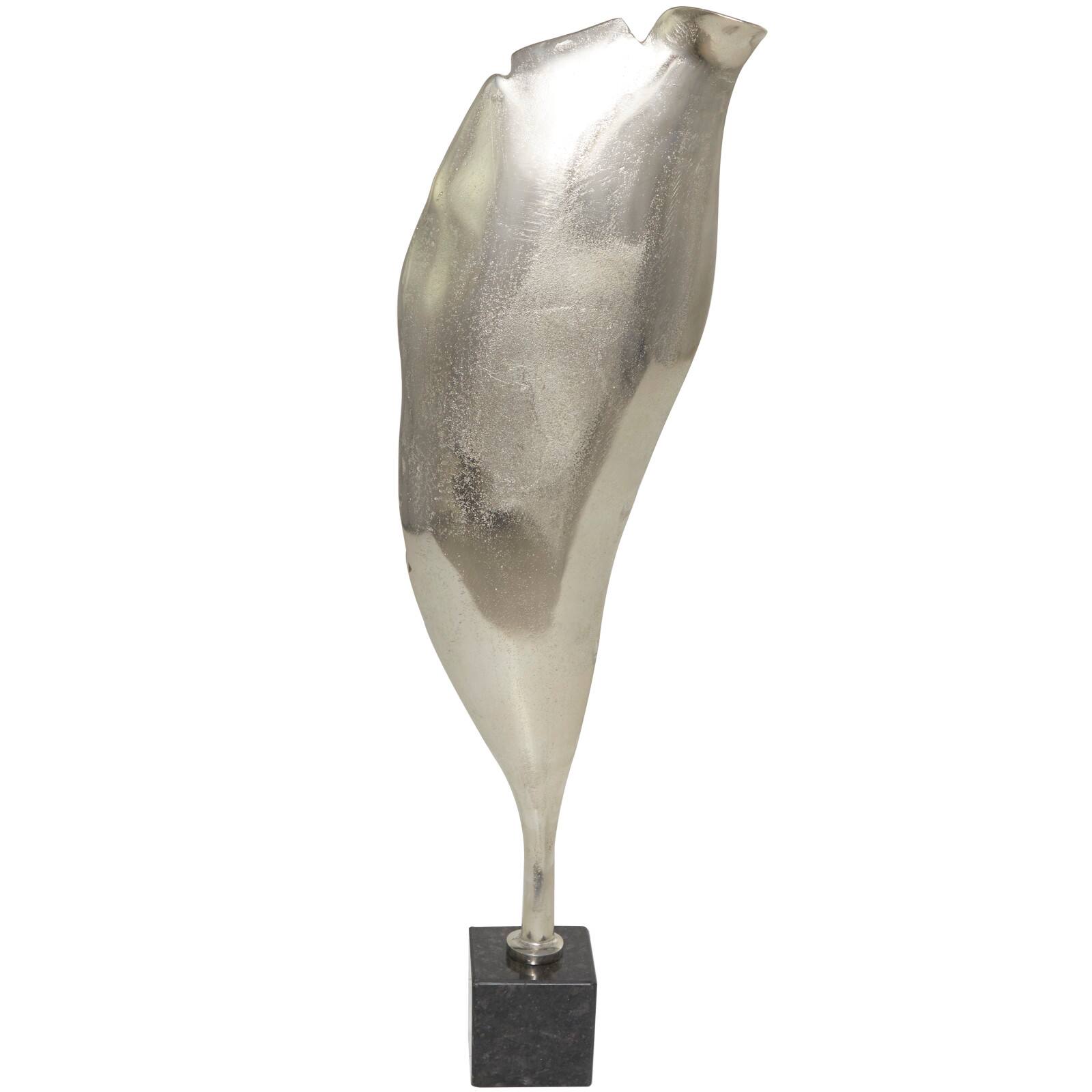 35.5" Embossed Silver Aluminum Leaf Tabletop Décor