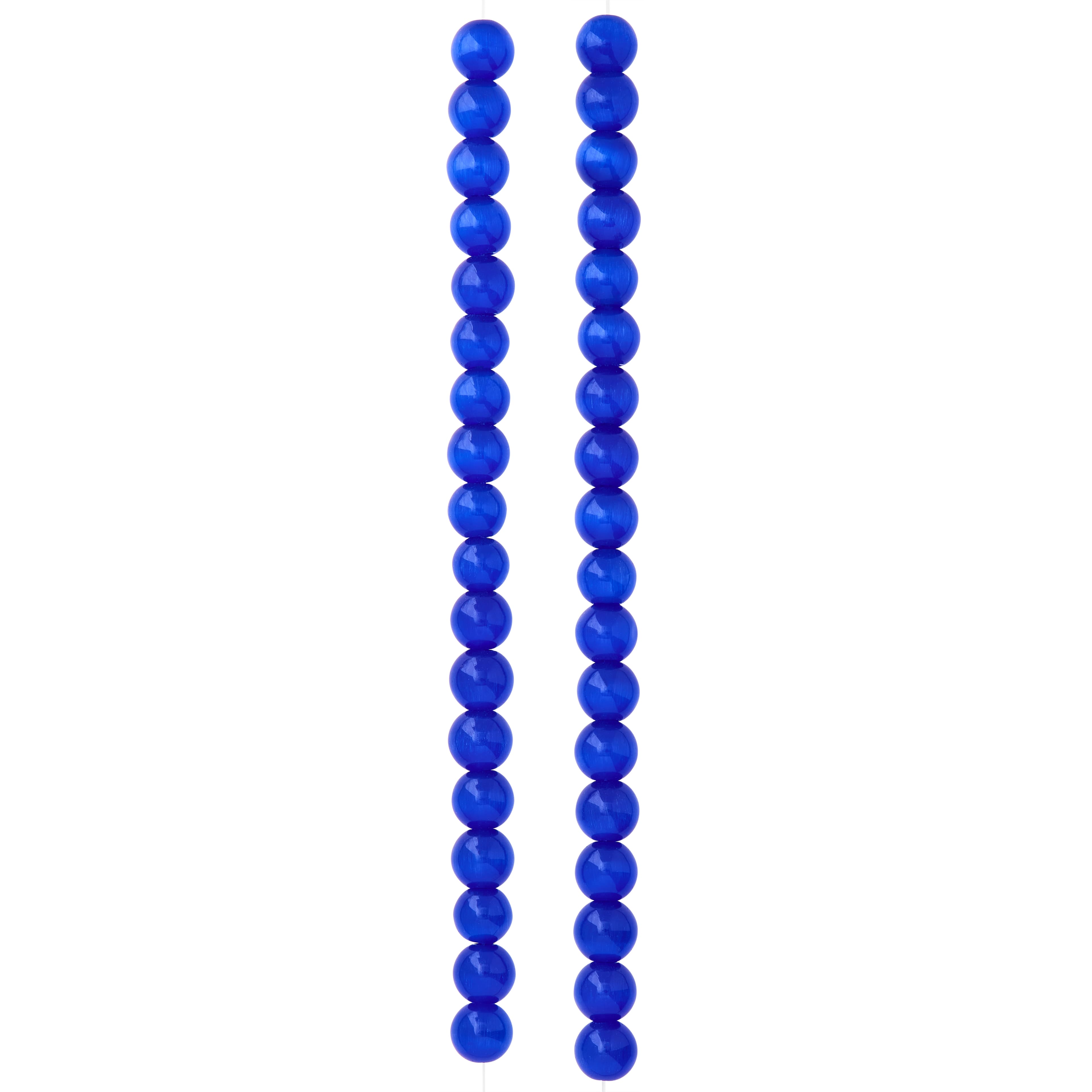 Cobalt Blue Cat's Eye Glass Round Beads, 8mm by Bead Landing™