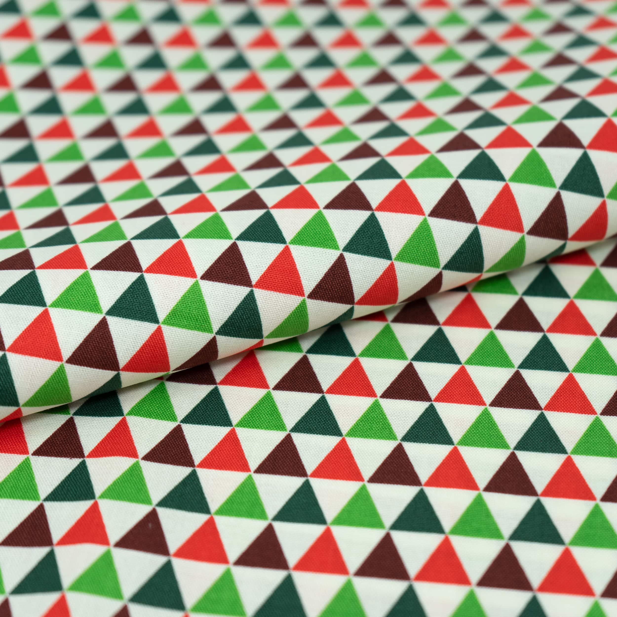 SINGER Christmas Triangles Print Cotton Fabric