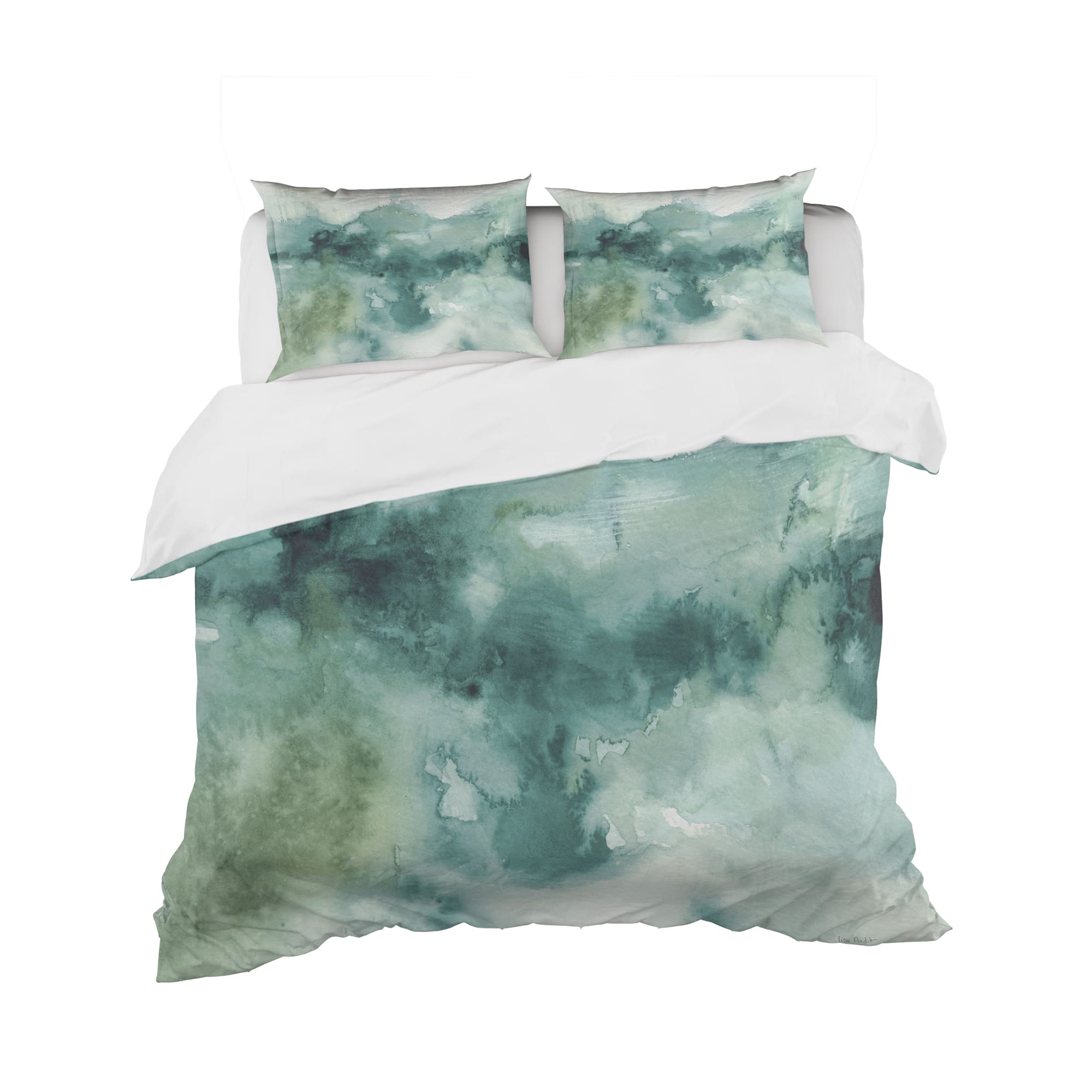 Designart &#x27;Lost into the Blue&#x27; Geometric Bedding Set - Duvet Cover &#x26; Shams