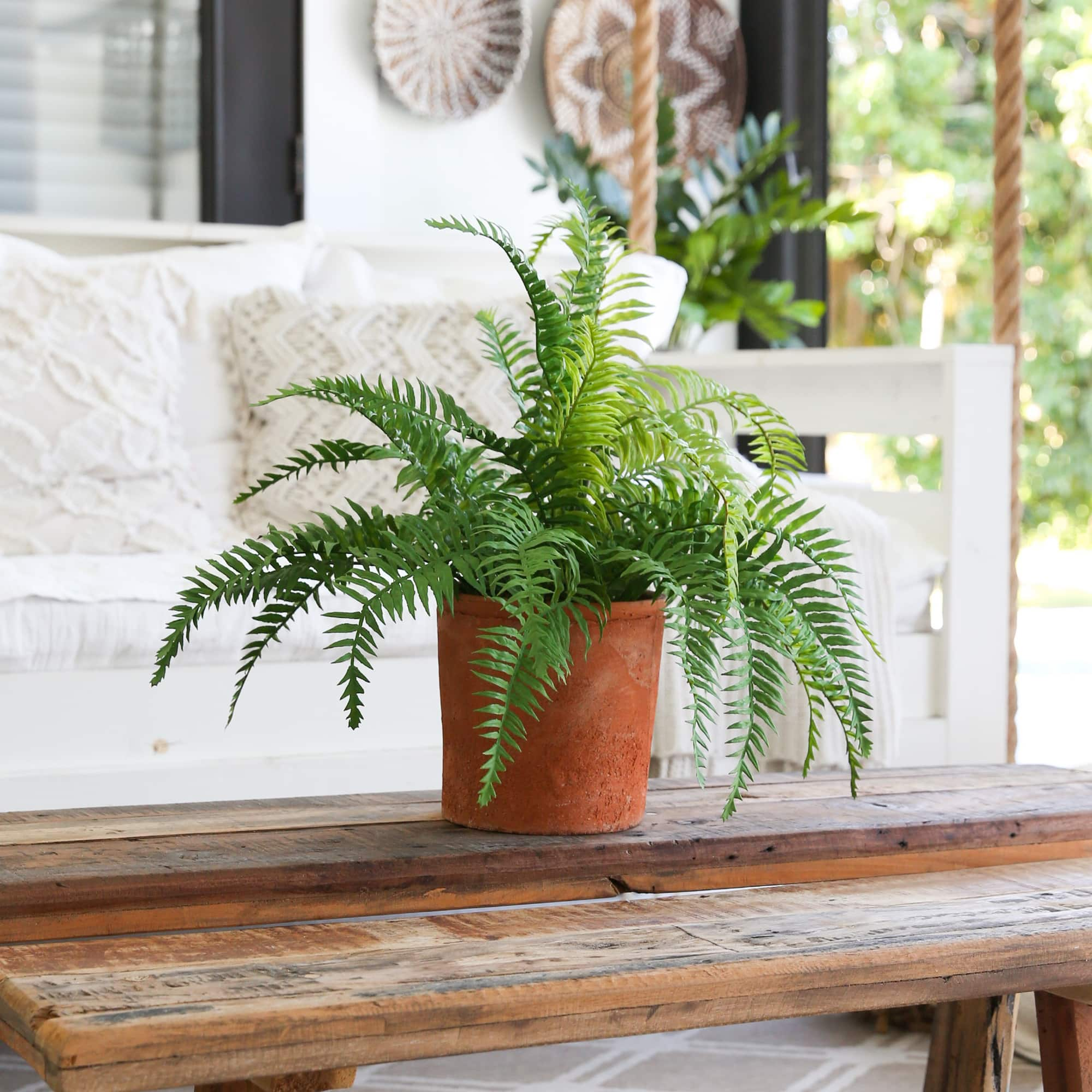 22&#x22; Artificial Fern Plant in Decorative Planter