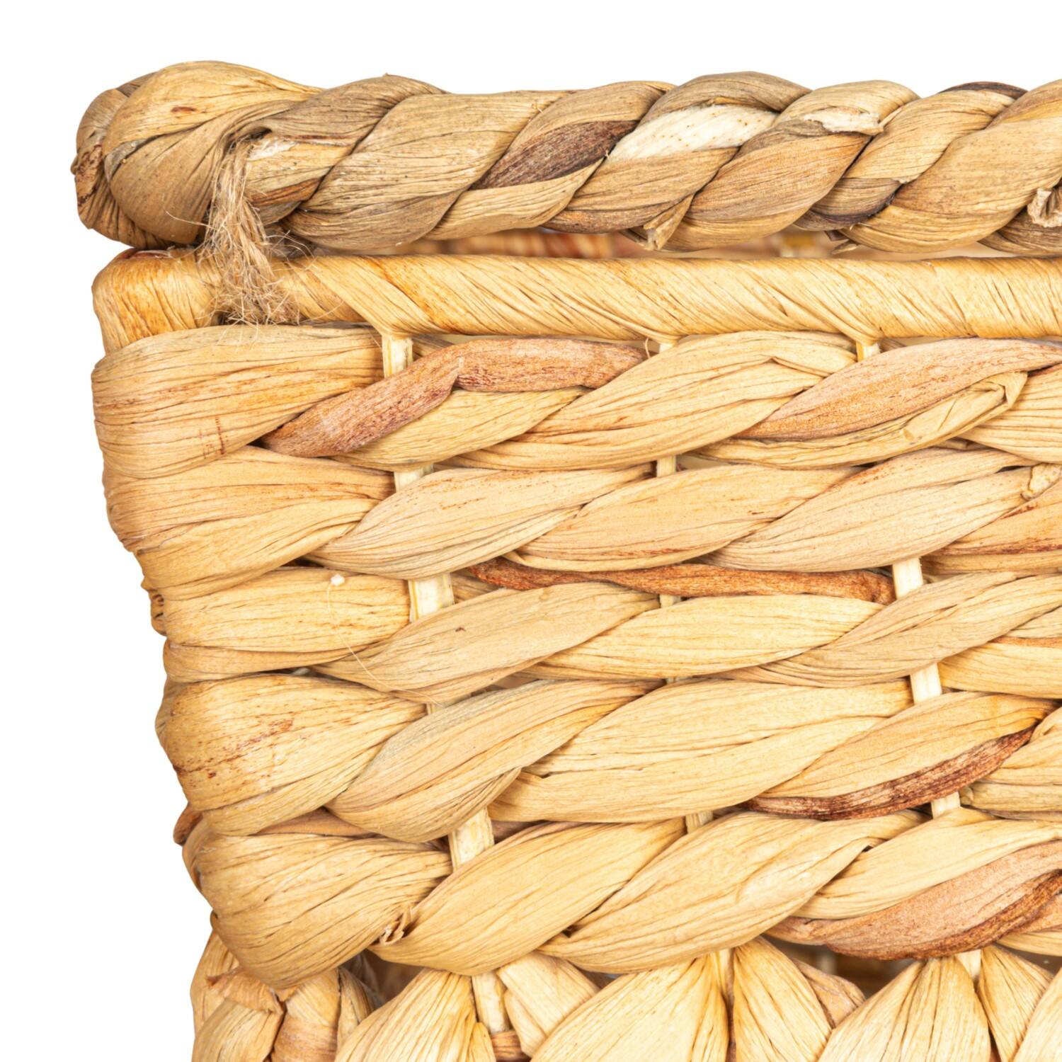 Hello Honey® Natural Handwoven Water Hyacinth & Metal Nesting Basket Set