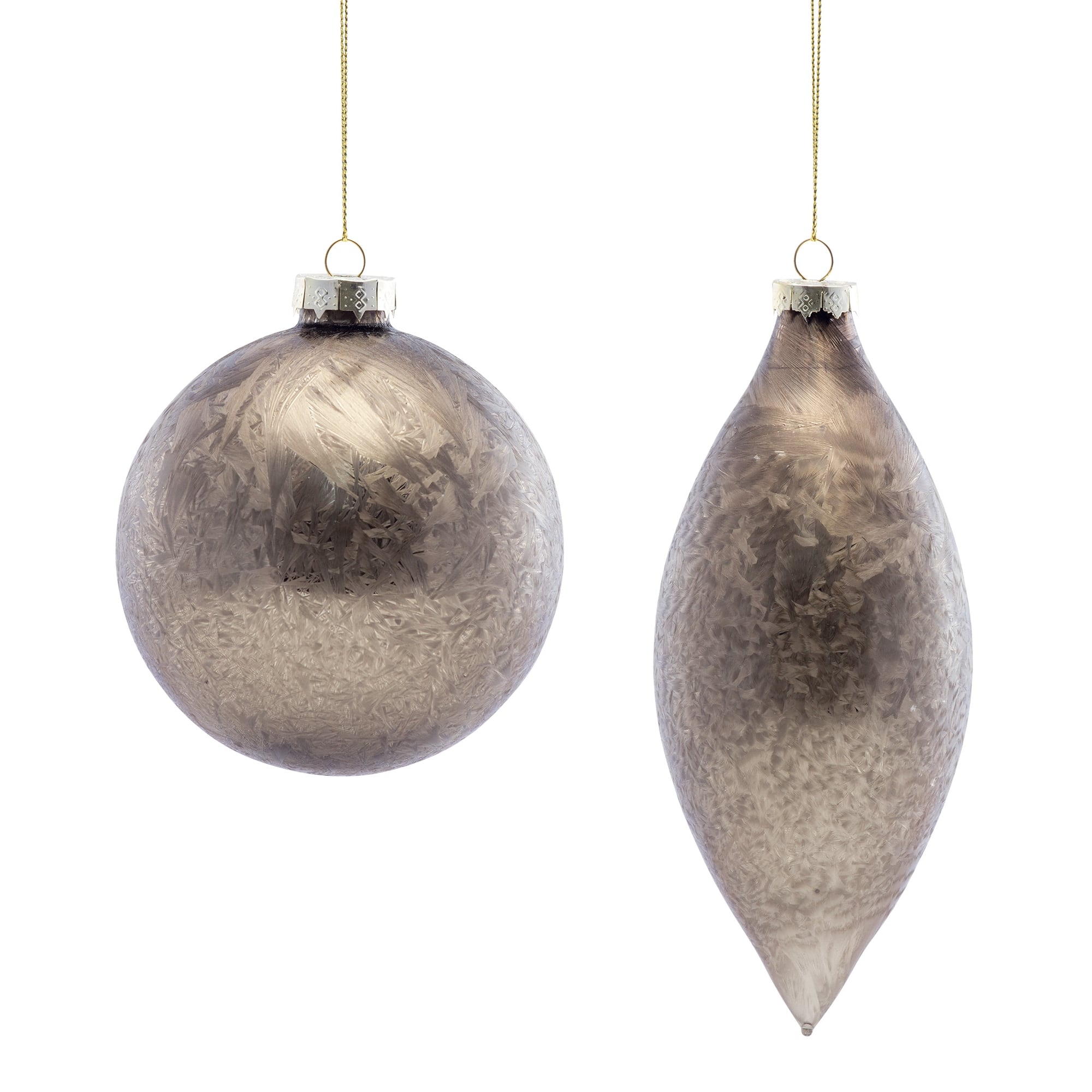 Silver Glass Ornament Set, 4.75