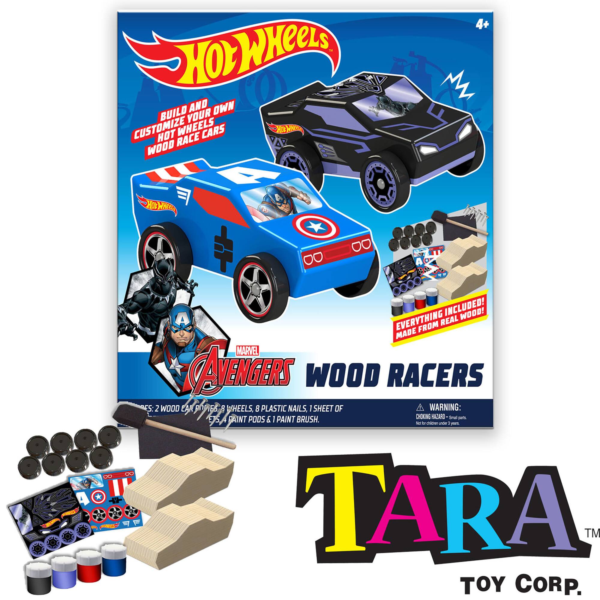 Tara Toys&#x2122; Marvel&#xAE; Avengers Hot Wheels DIY Wood Car Racers