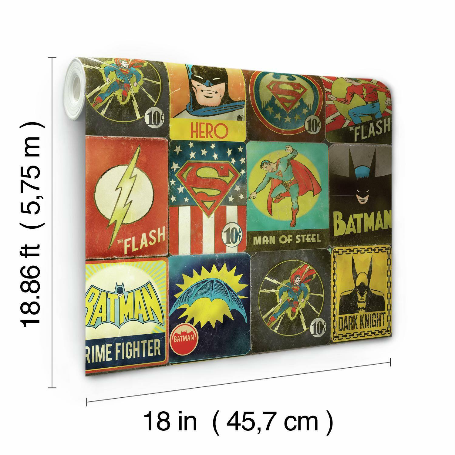 RoomMates Vintage Justice League Peel &#x26; Stick Wallpaper