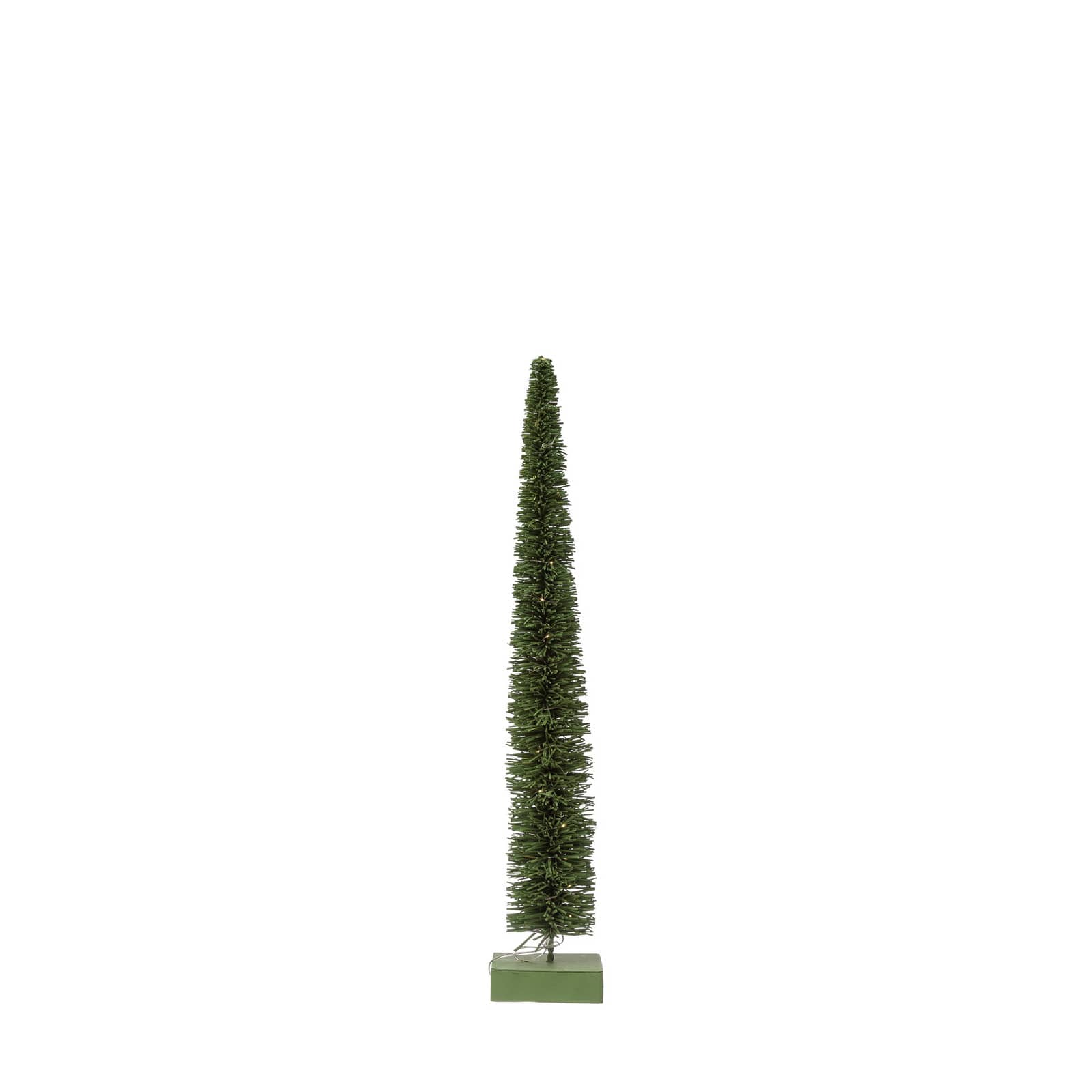 Hello Honey&#xAE; 25.25&#x22; LED Green Rattan Tree with Wood Base