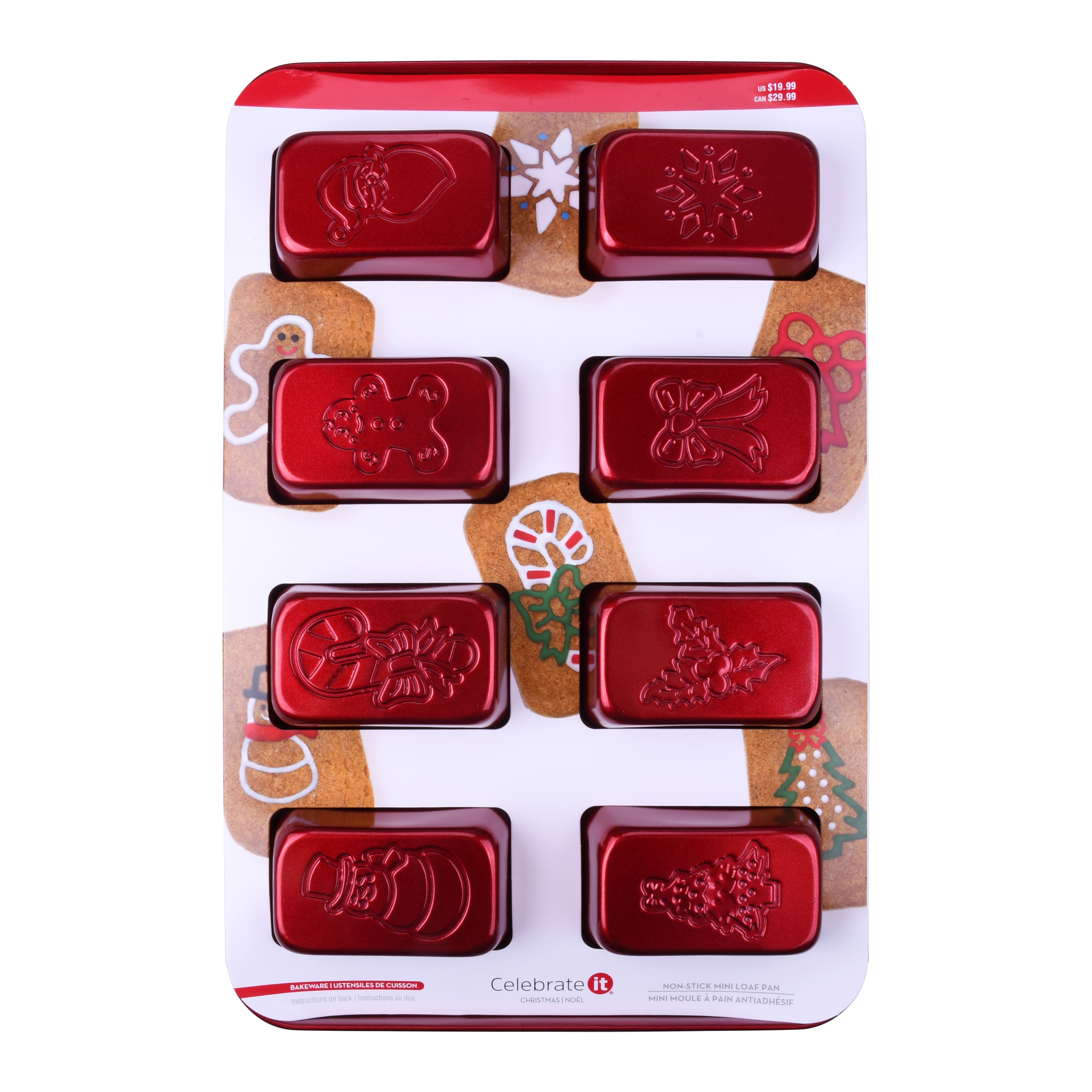 Mini Christmas Icons Non-Stick Carbon Steel Loaf Pan by Celebrate It&#xAE;