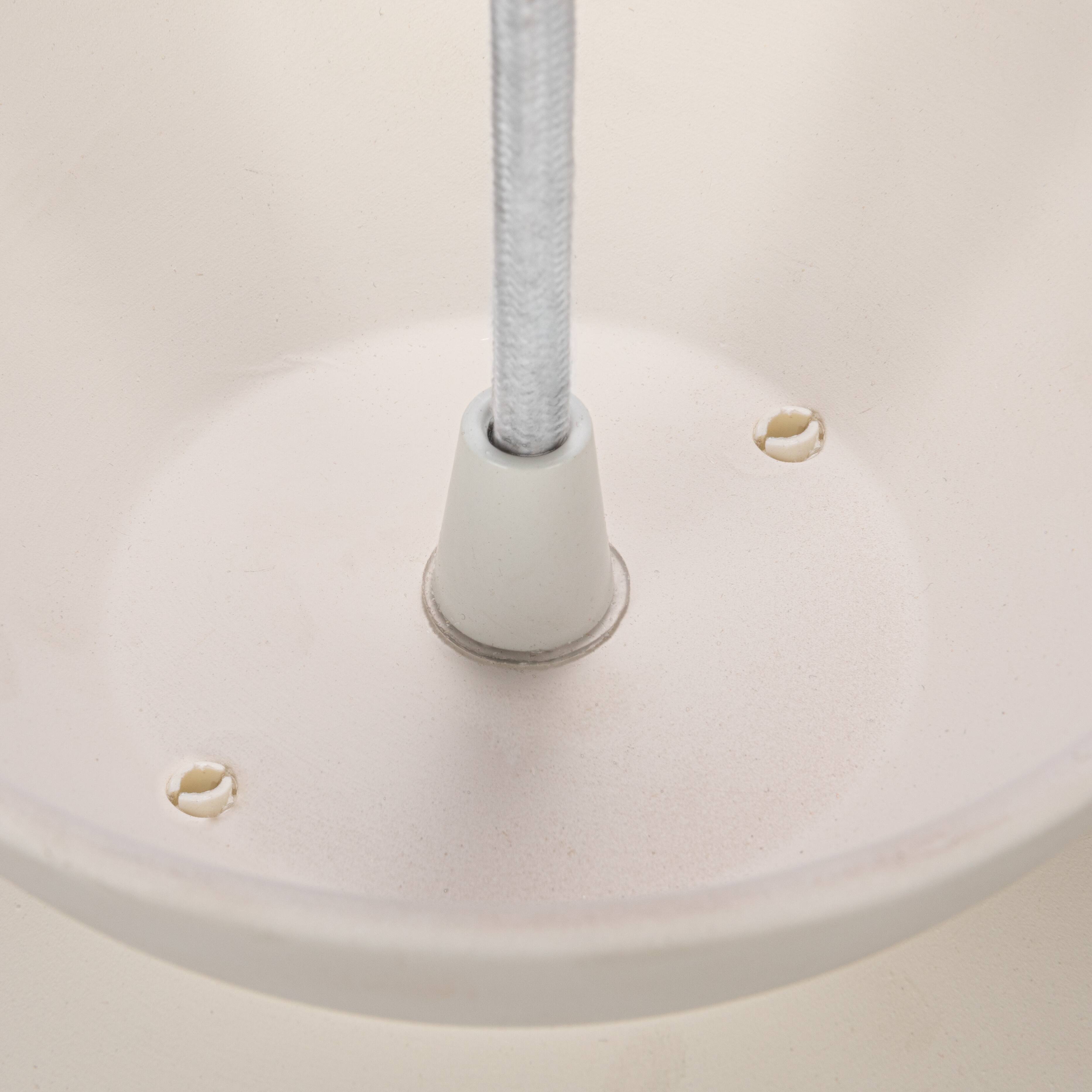 Hello Honey® Sienna Matte White Boho Ceramic Ceiling Light with White Fabric Cord