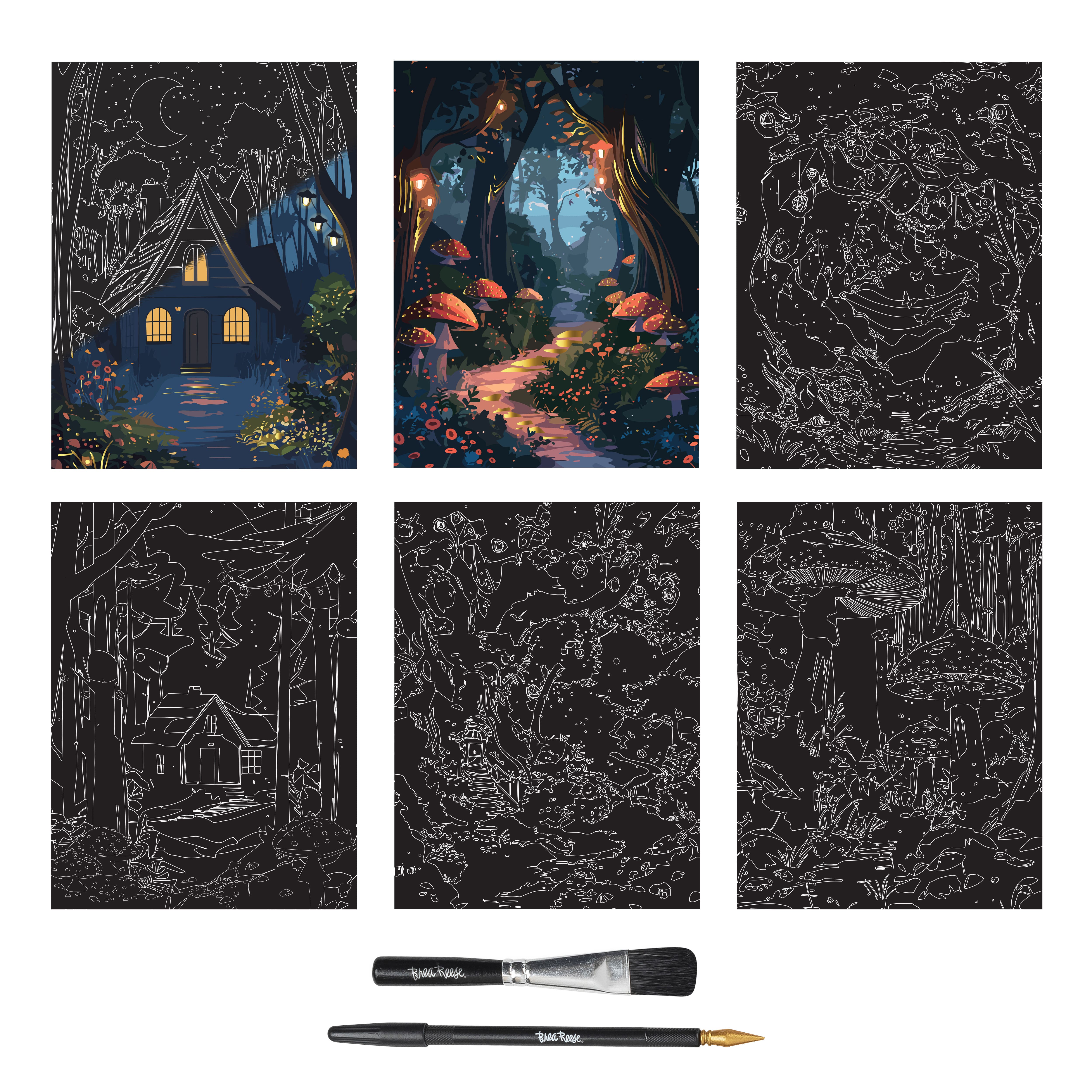 Brea Reese&#x2122; 9&#x22; x 12&#x22; Magical Forest Scratch Art Paper Pad