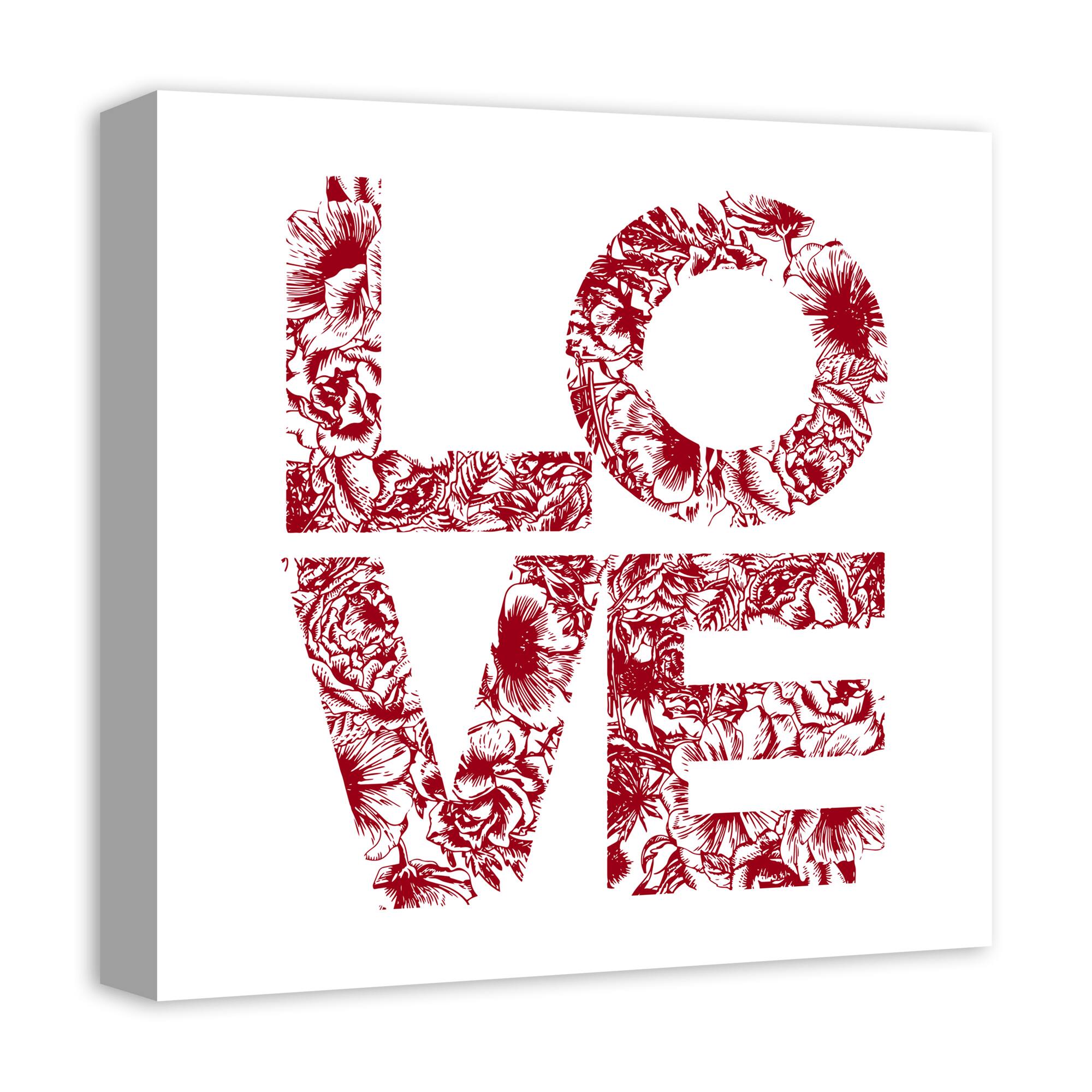 Love Floral Canvas Wall Art