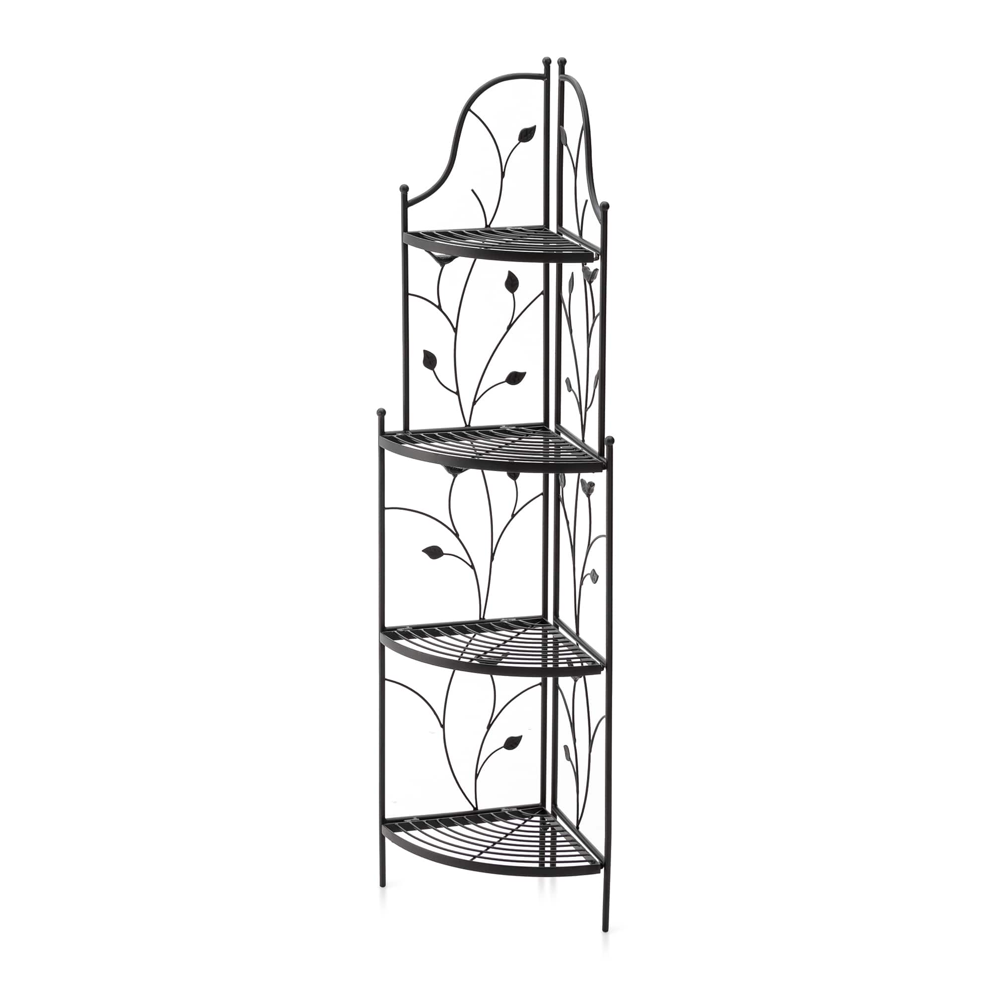 Glitzhome® 4ft. Metal 4-Tiered Corner Shelf Stand
