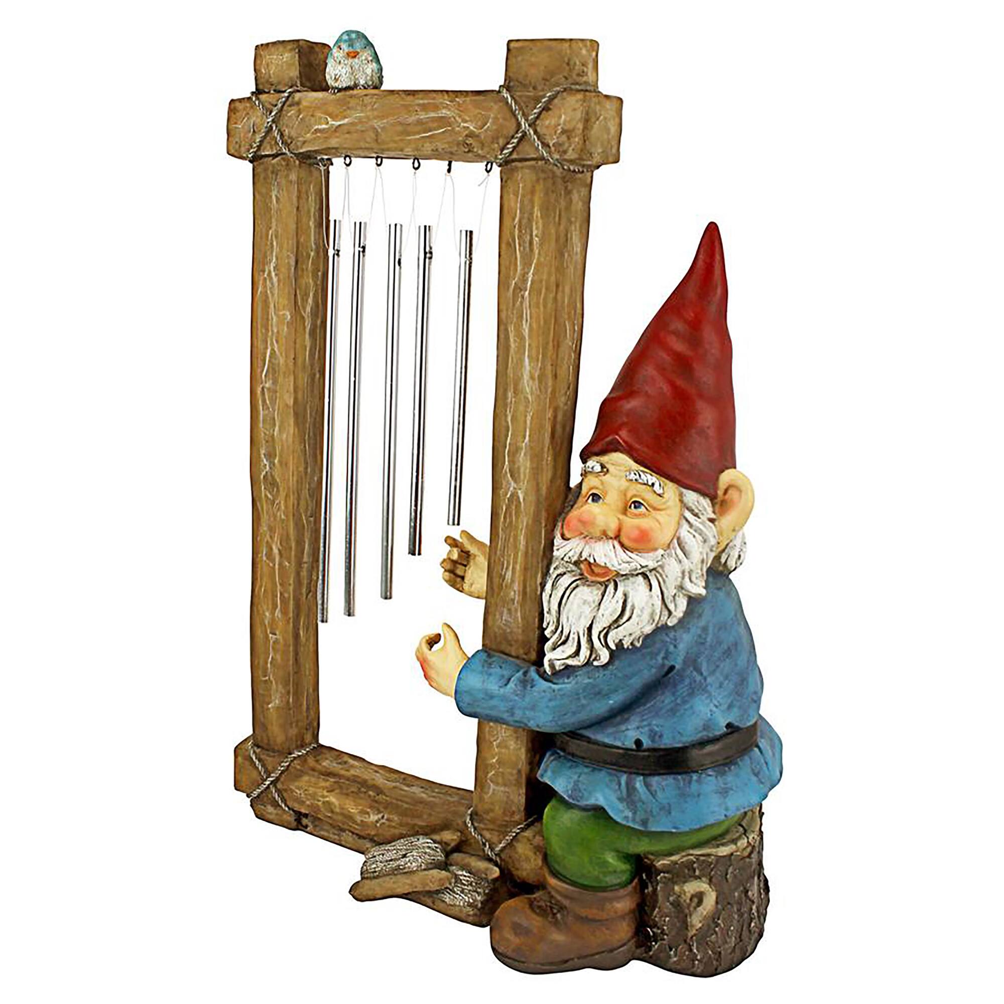 Design Toscano 14" Ringing His Chimes Garden Gnome Statue