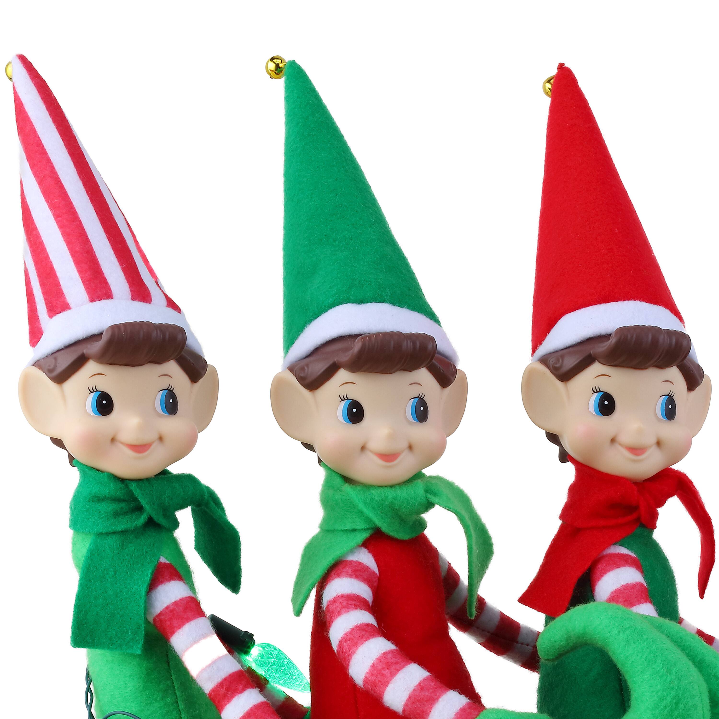 18&#x22; Santa&#x27;s Elves Illuminated Sleigh Tabletop Accent