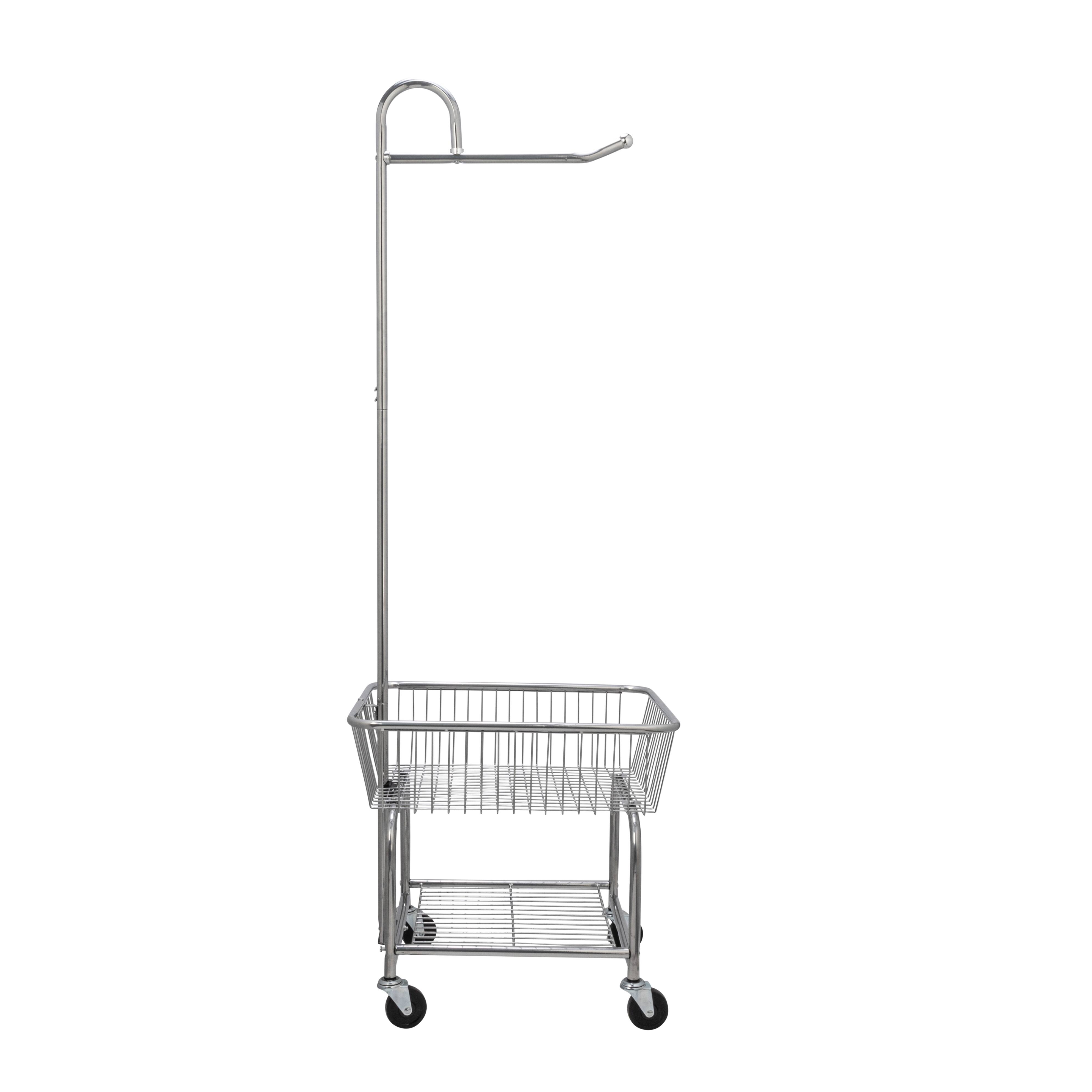 Household Essentials Rolling Laundry Cart with Basket