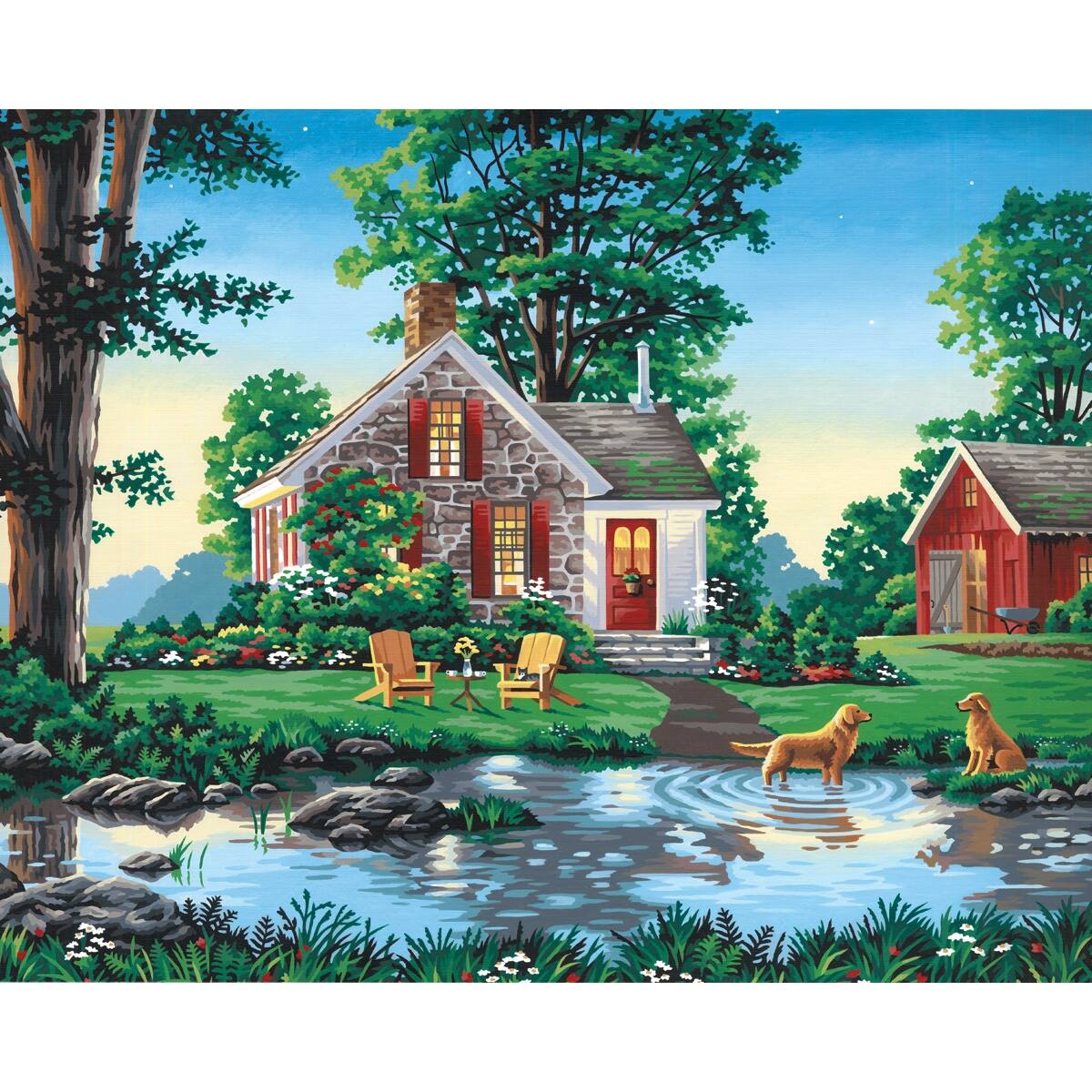 Dimensions® PaintWorks™ Summer Cottage PaintbyNumber Kit Michaels