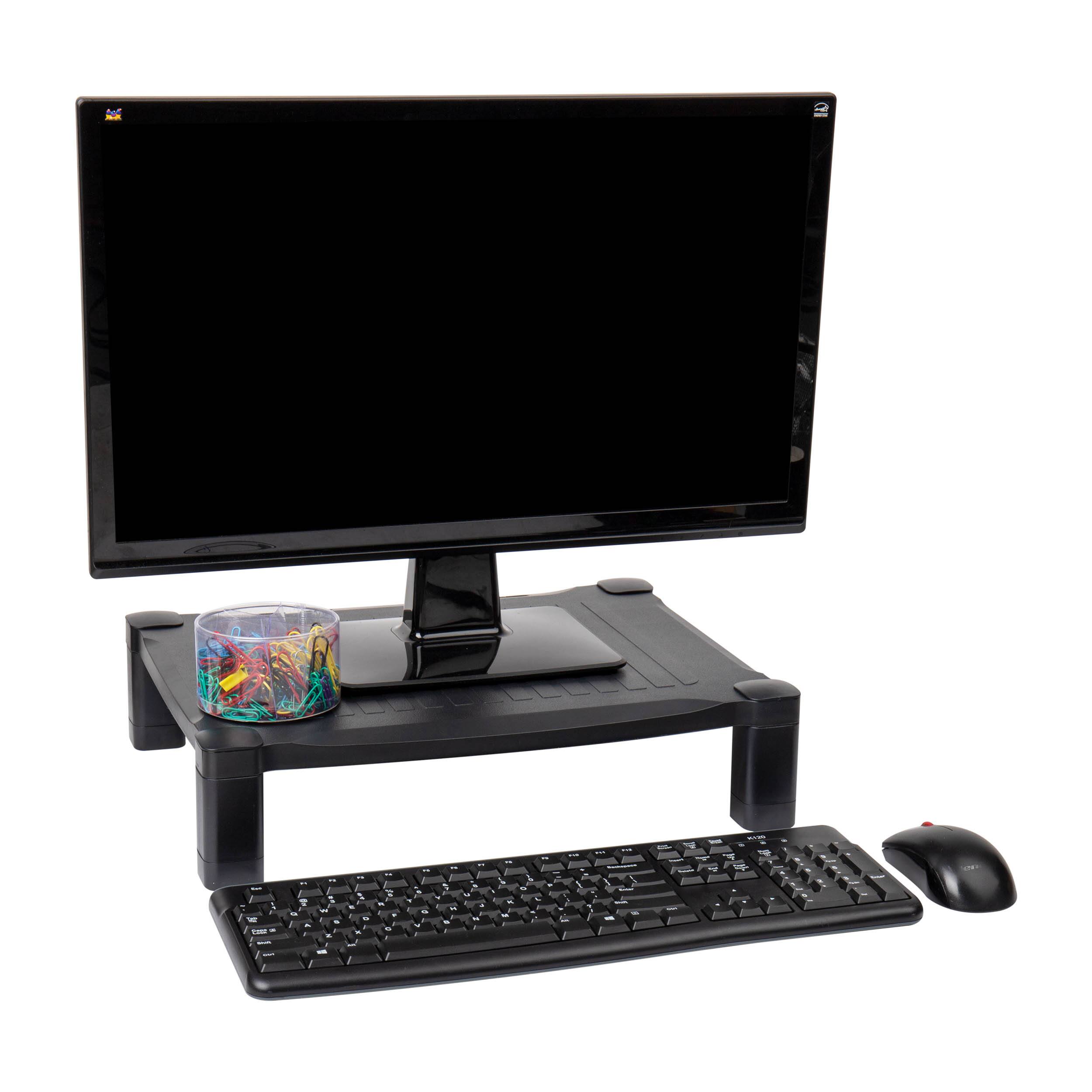 Mind Reader Black Adjustable Plastic Monitor Stand