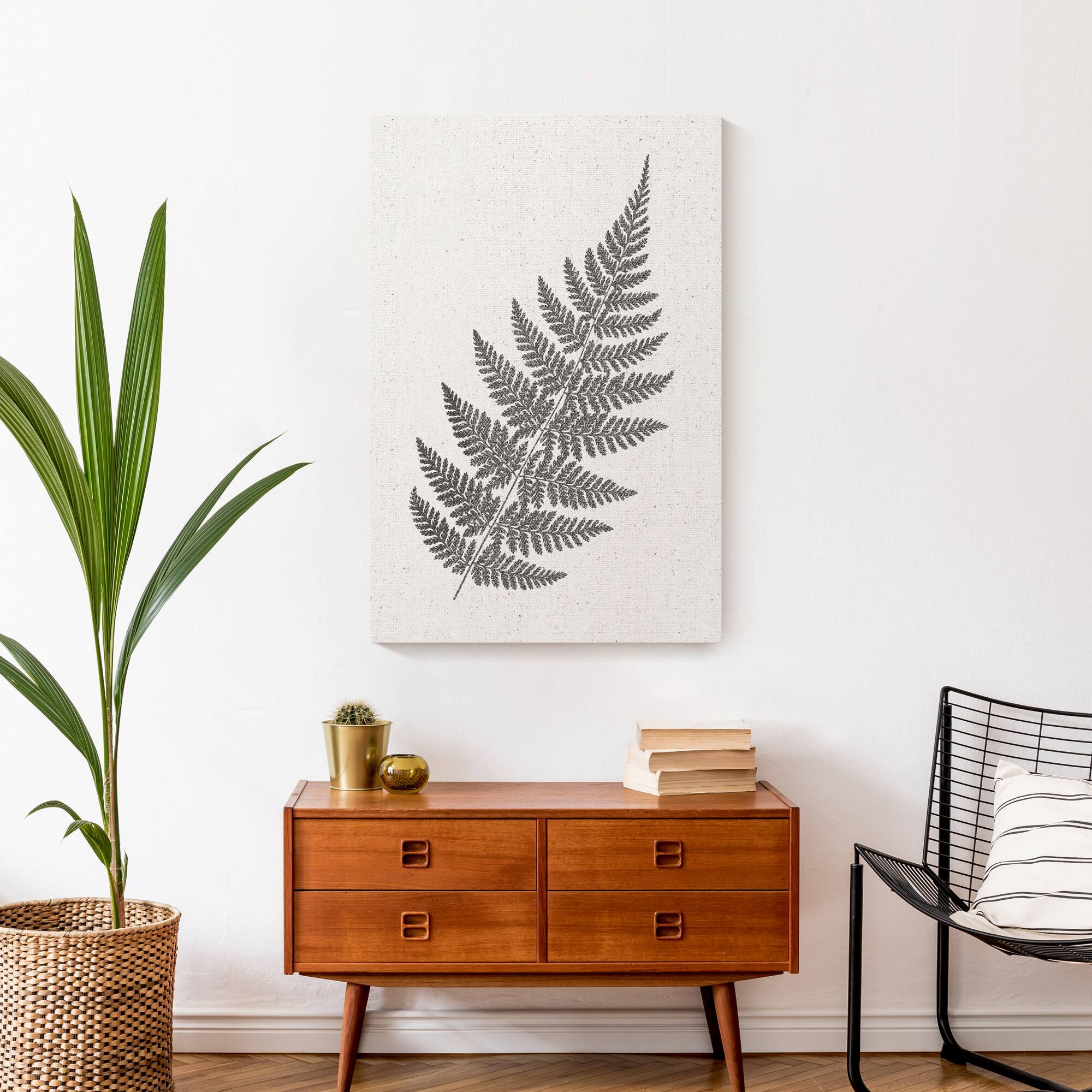 Linen Fern Canvas Wall Art