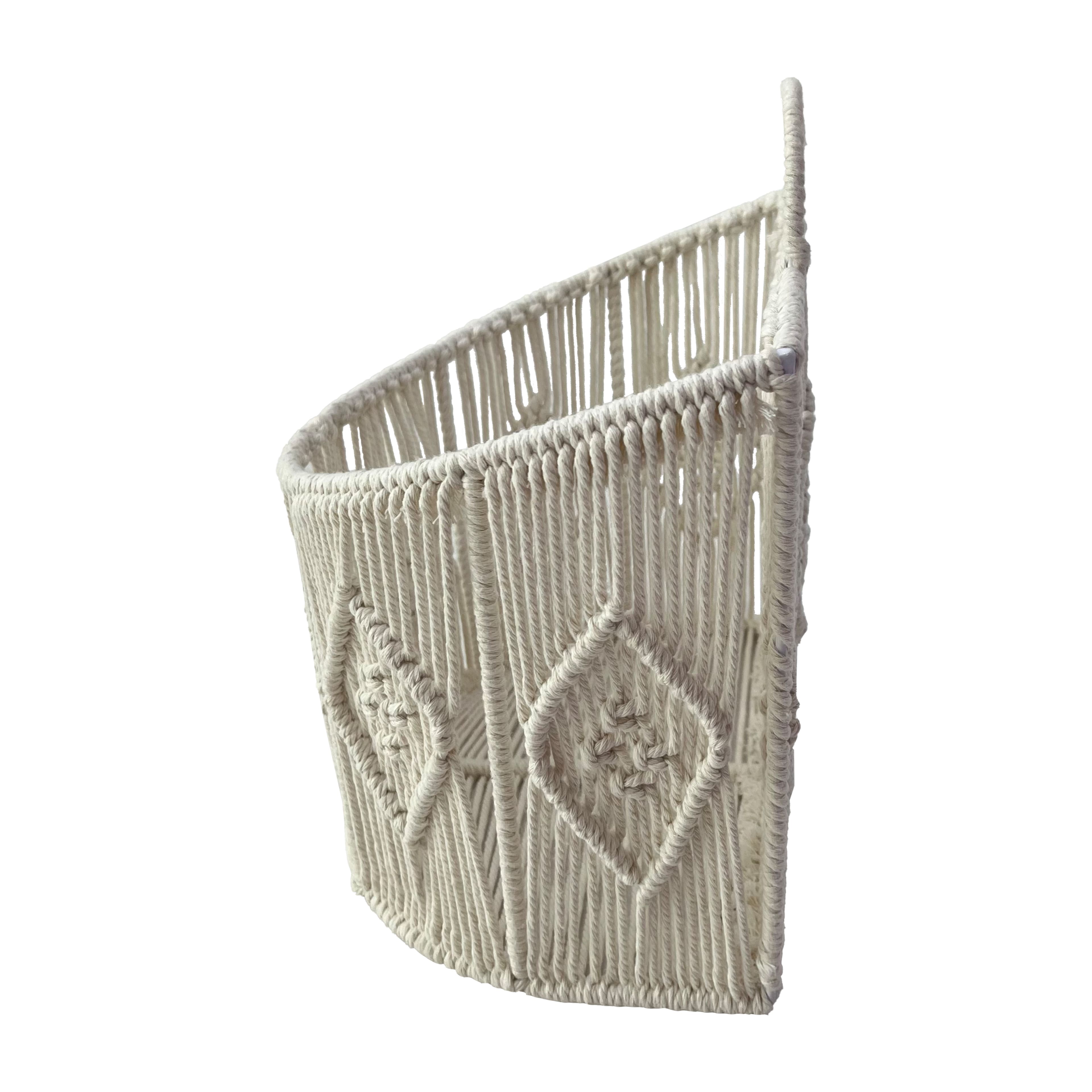 Large White Macrame Hanging Basket by Ashland&#xAE;