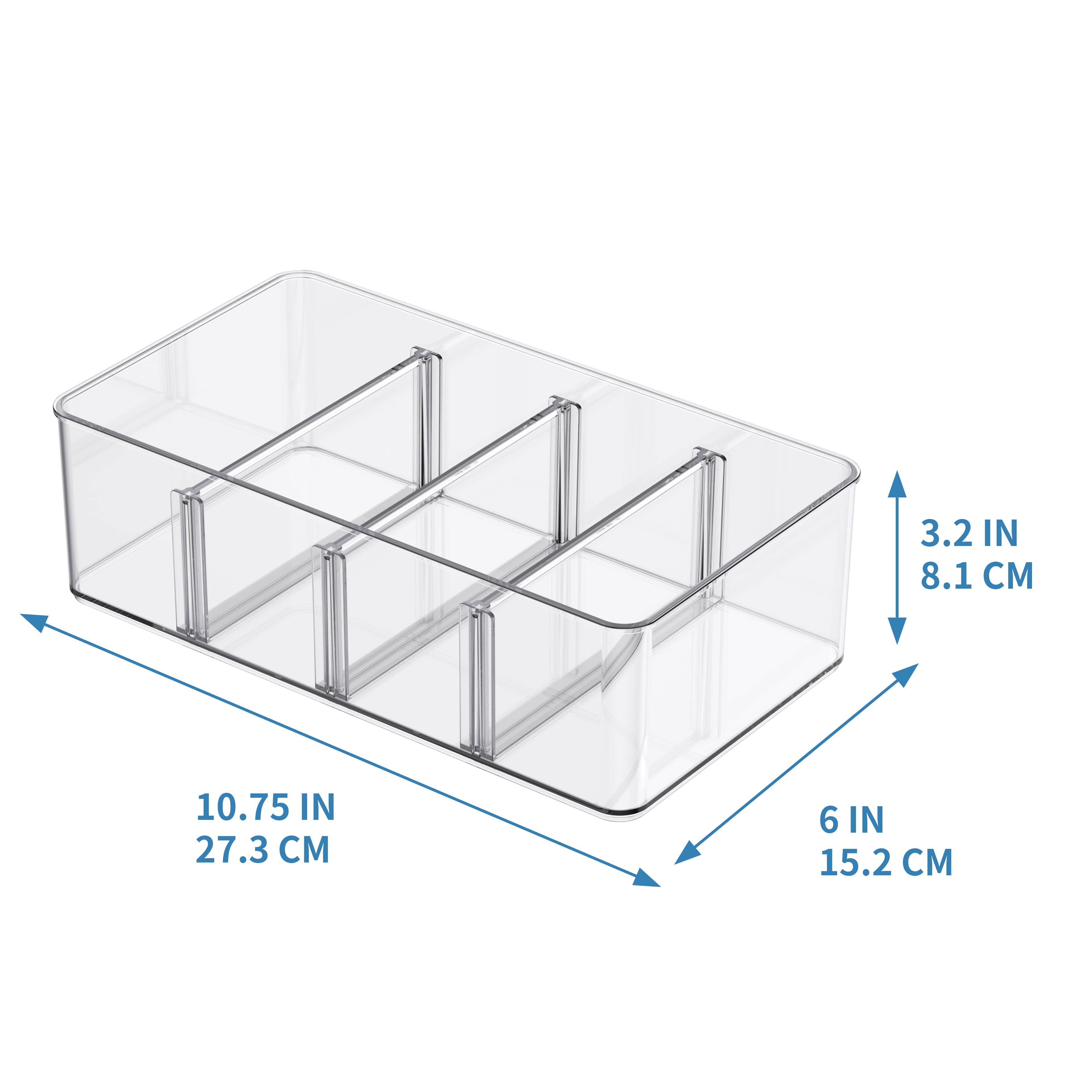Clear Storage Bin with Dividers by Simply Tidy™