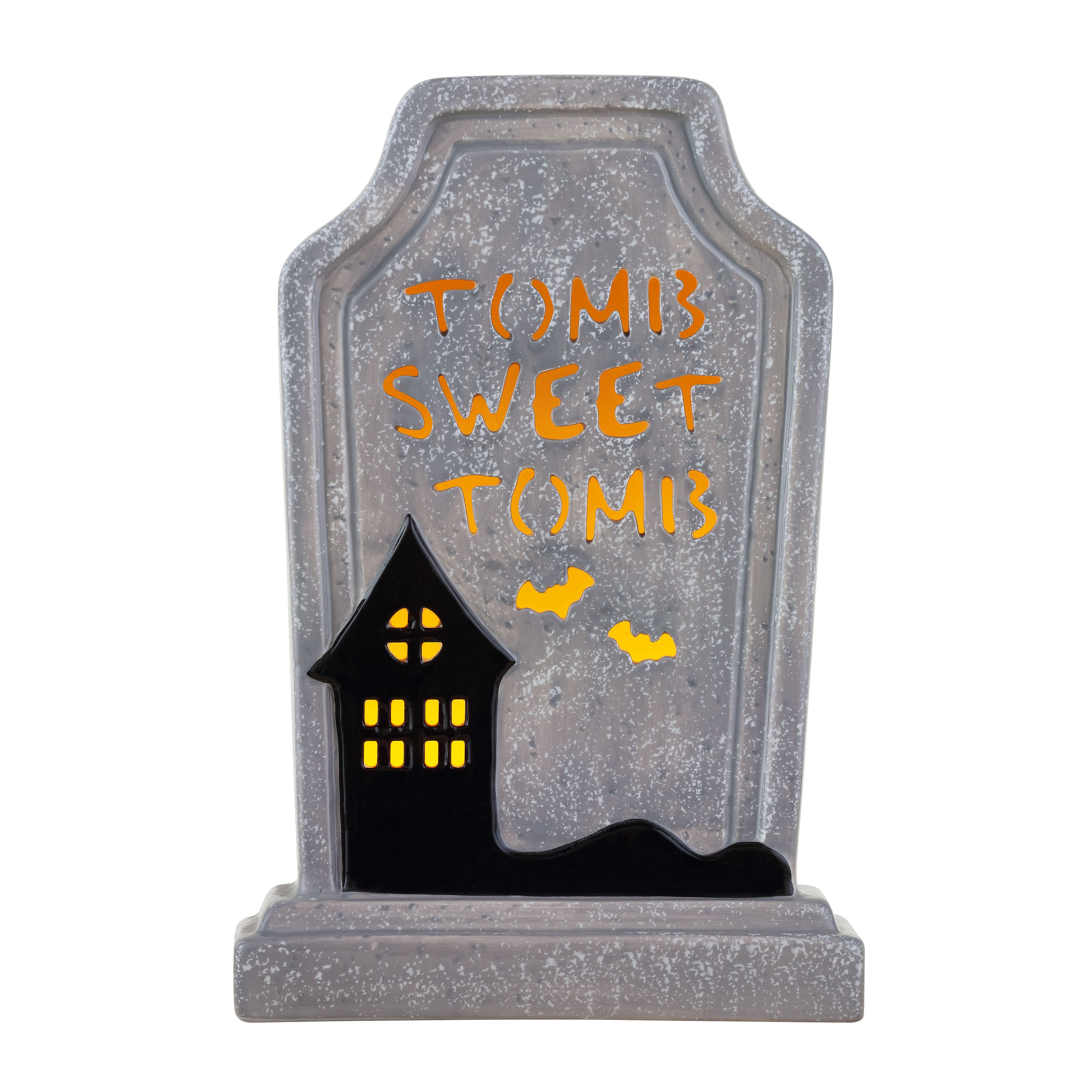 Mr. Halloween 10&#x22; Ceramic LED Tomb Sweet Tomb Tombstone