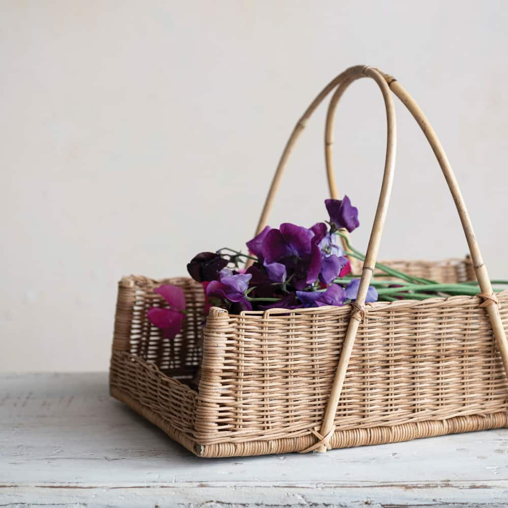 16&#x22; Natural Decorative Rattan Hanging Basket