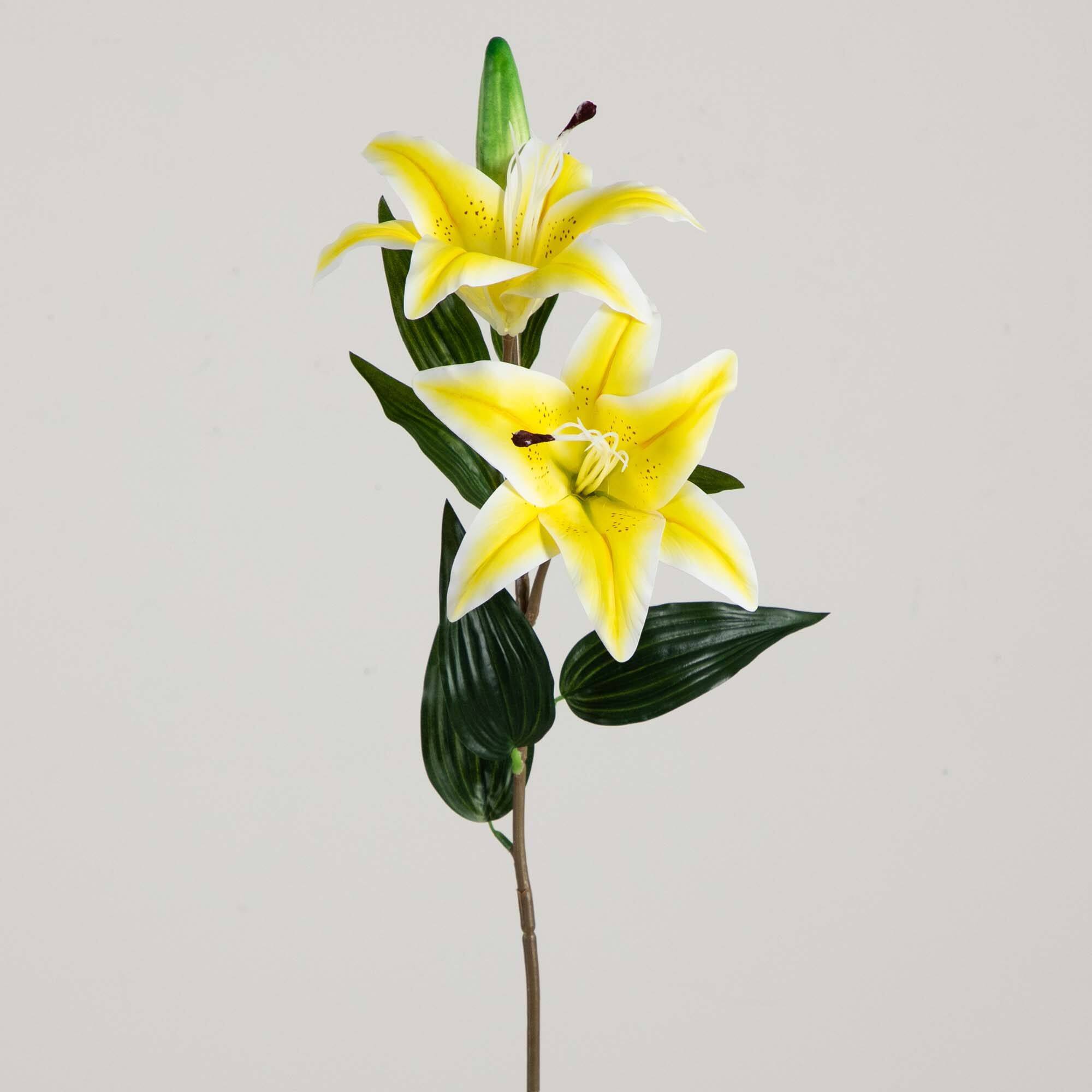 31&#x22; Yellow Lily Flower Stems, 3ct.