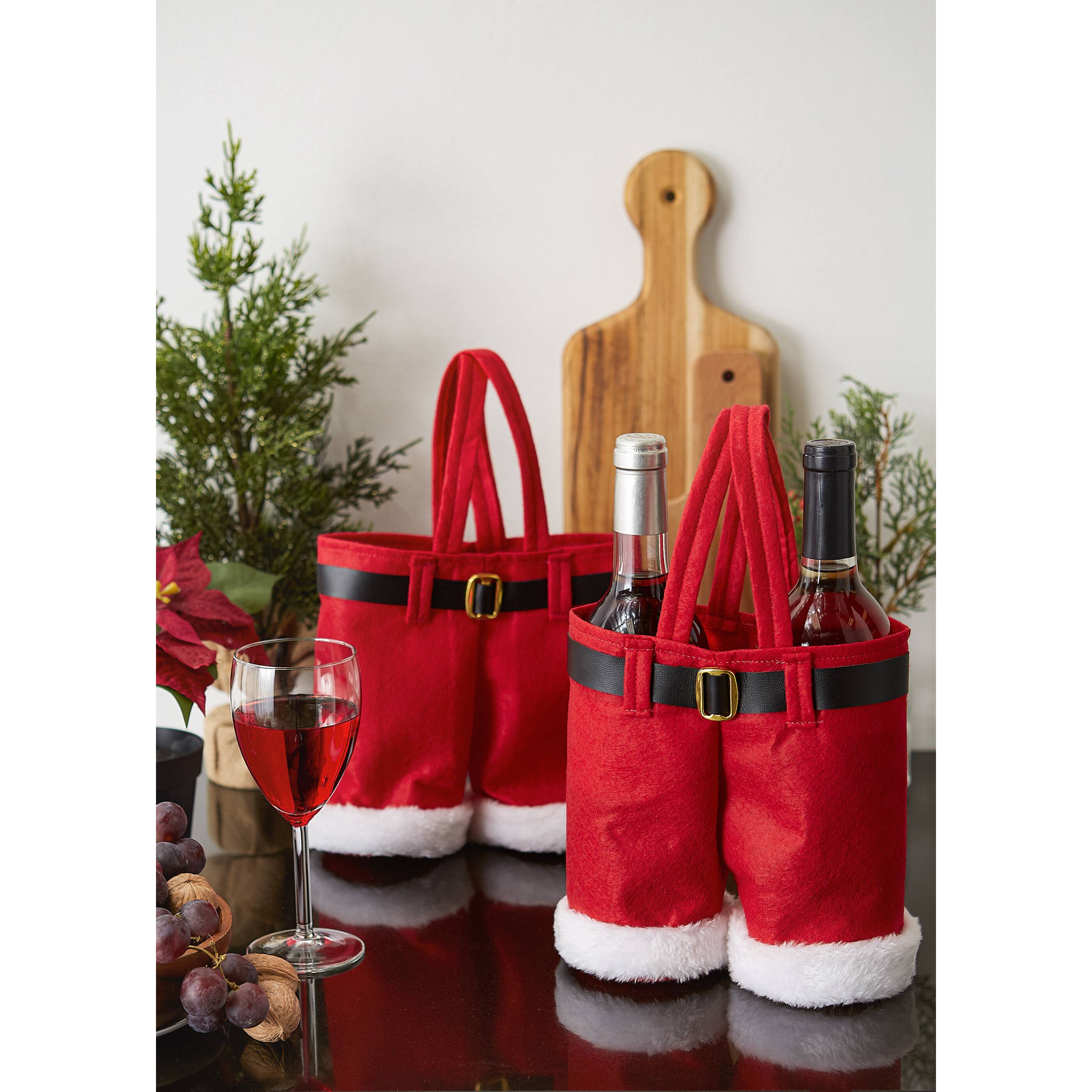 Christmas Santa Wine Bottle Set Bag Bag Candlelight Dinner And