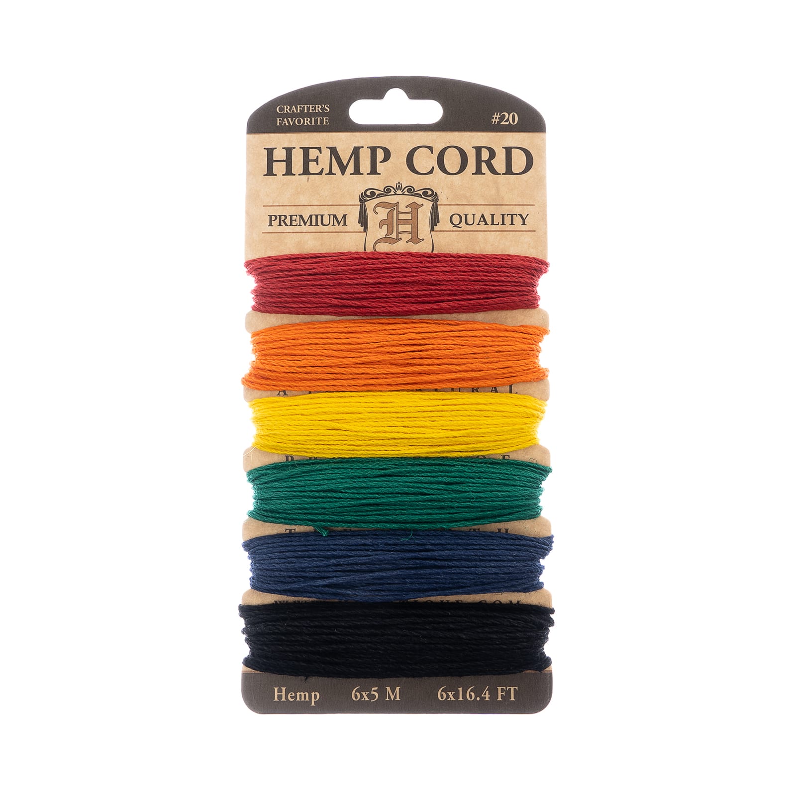 Hemptique&#xAE; Crafter&#x27;s Favorite 20lb. Crayon Rainbow Hemp Cord Mix