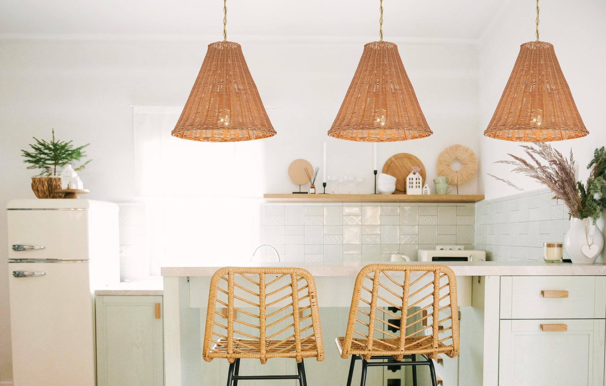 Hello Honey&#xAE; Rattan Taper Pendant Light
