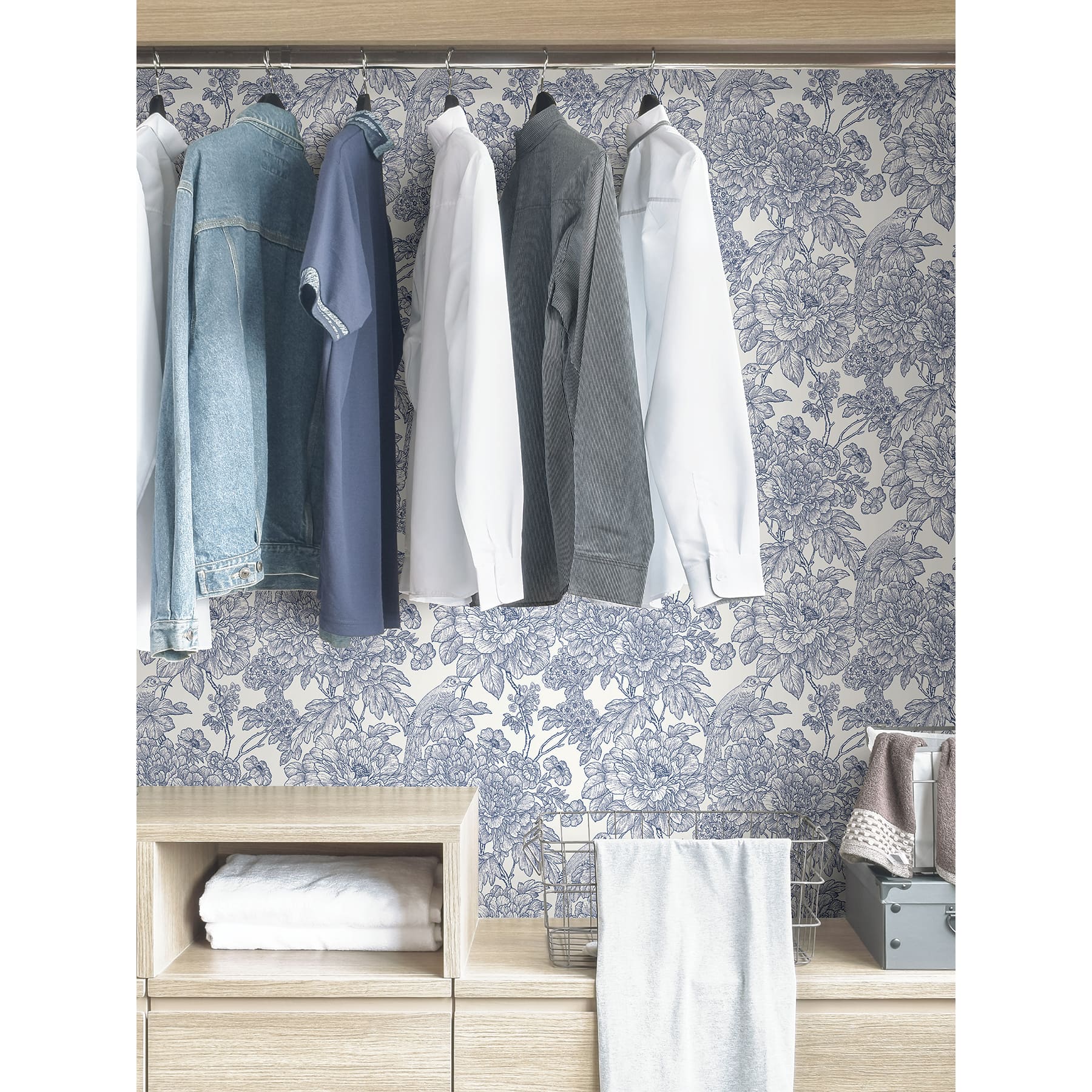 NuWallpaper Blue Sudbury Peel &#x26; Stick Wallpaper