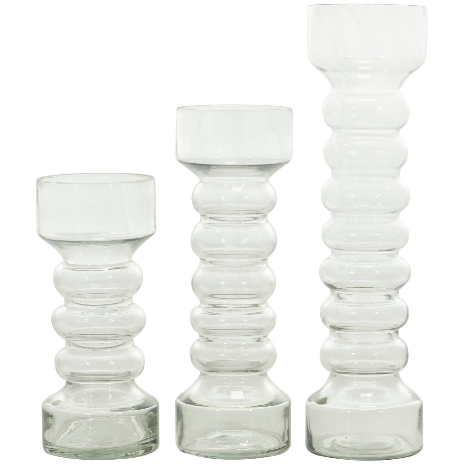 The Novogratz Clear Glass Candle Holder Set