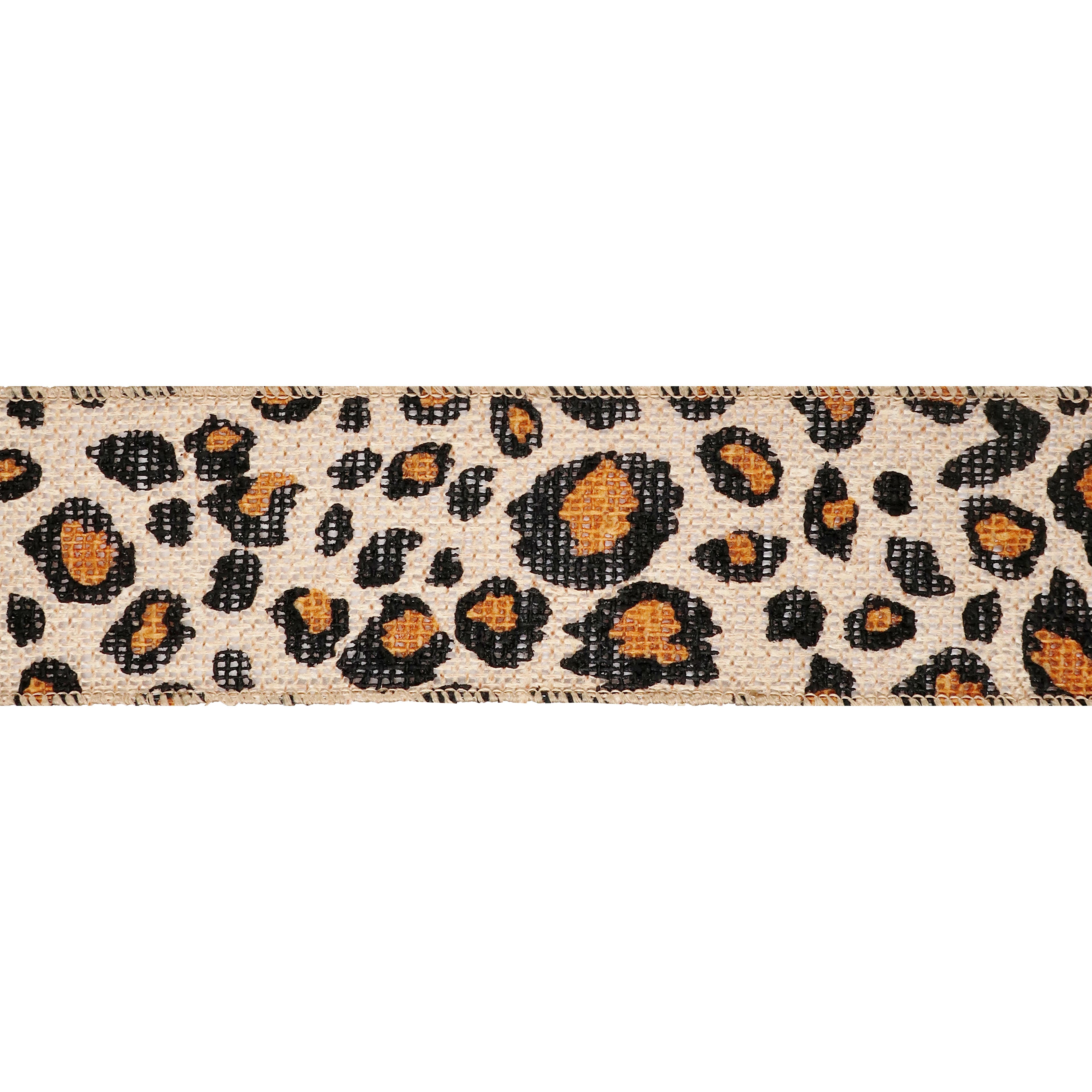 12 Pack: 2.5&#x27;&#x27; x 3yd. Faux Burlap Wired Cheetah Ribbon by Celebrate It&#xAE;