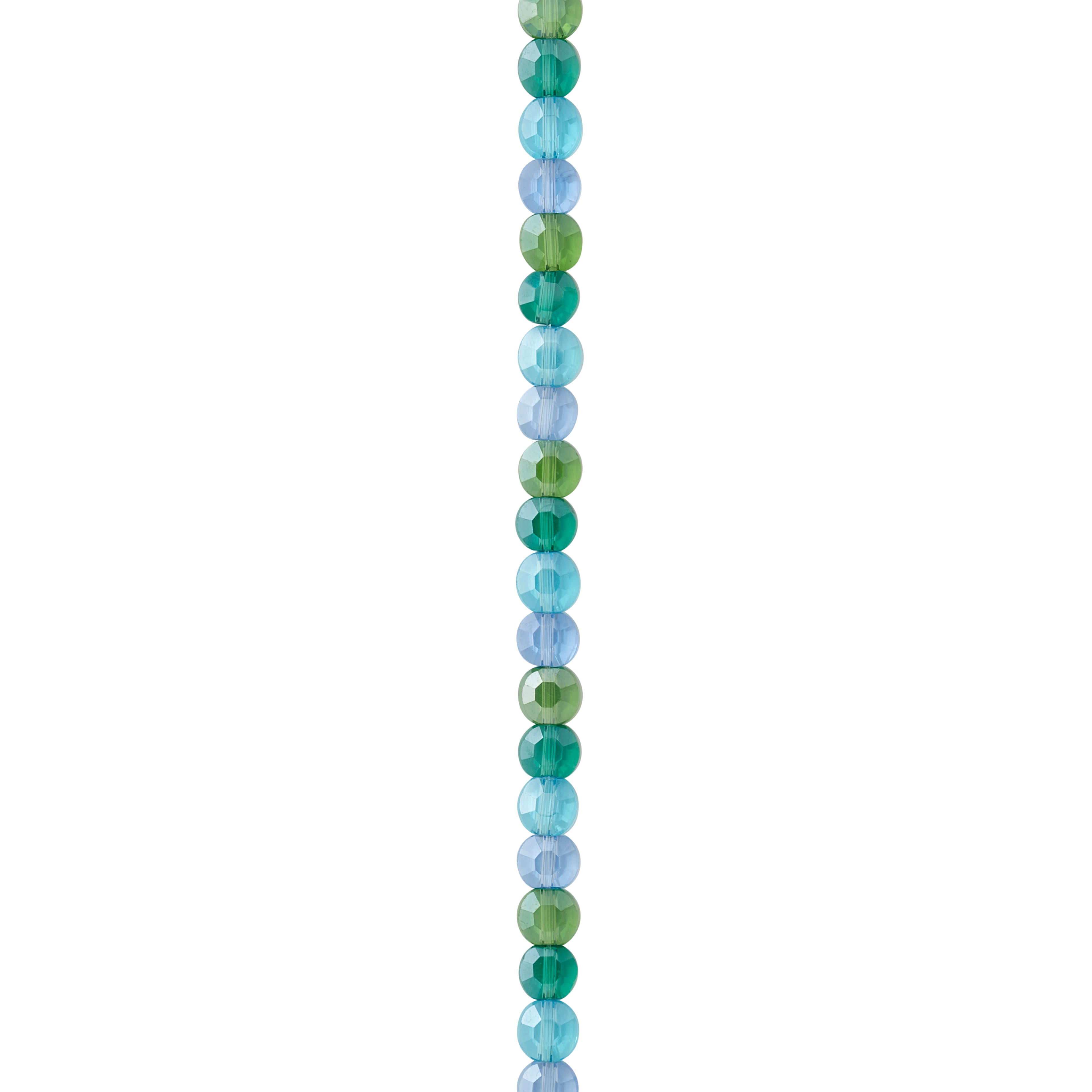 Aqua Mix Lentil Glass Beads, 6mm by Bead Landing™