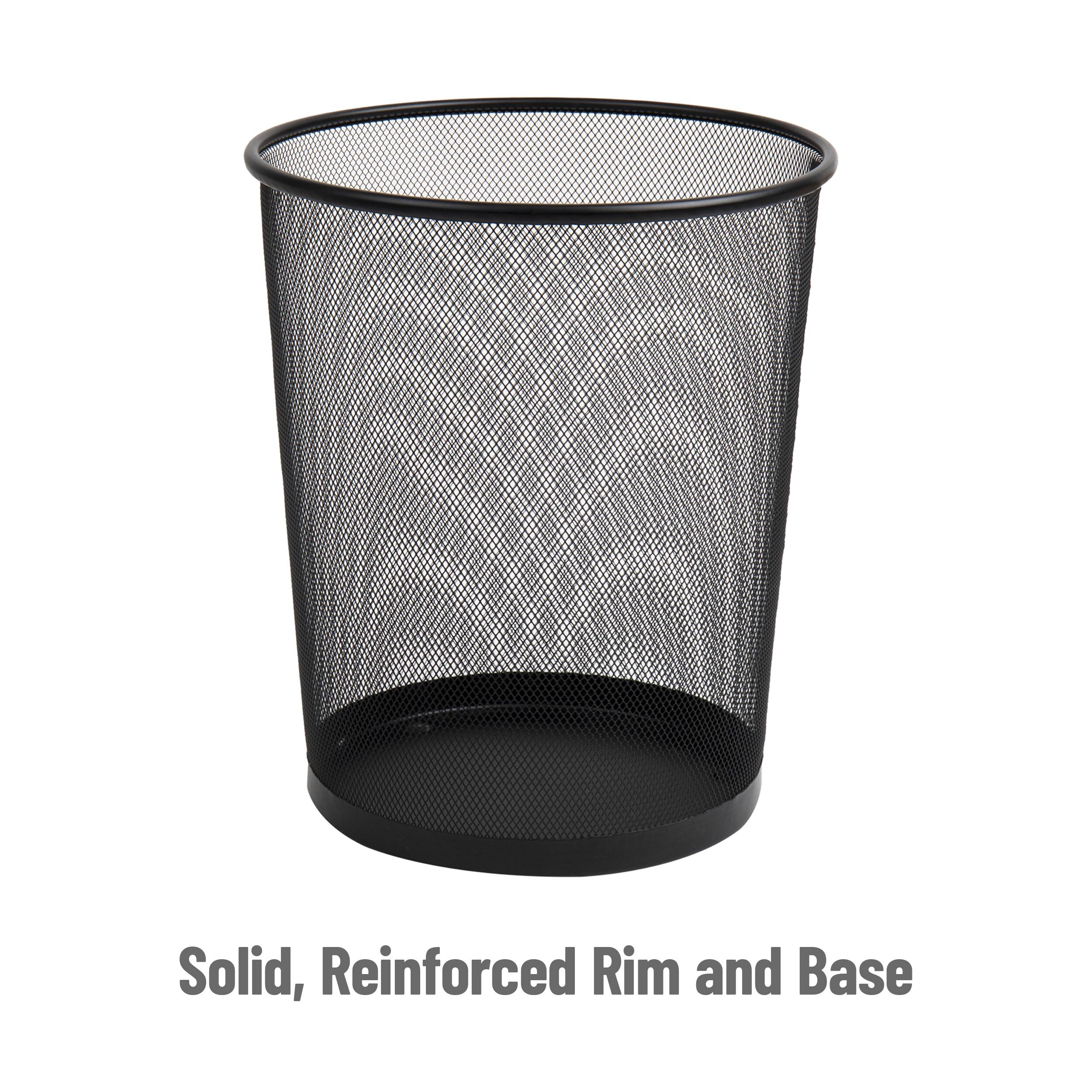 Mind Reader 4.5gal. Black Metal Mesh Waste Paper Basket, 3ct.
