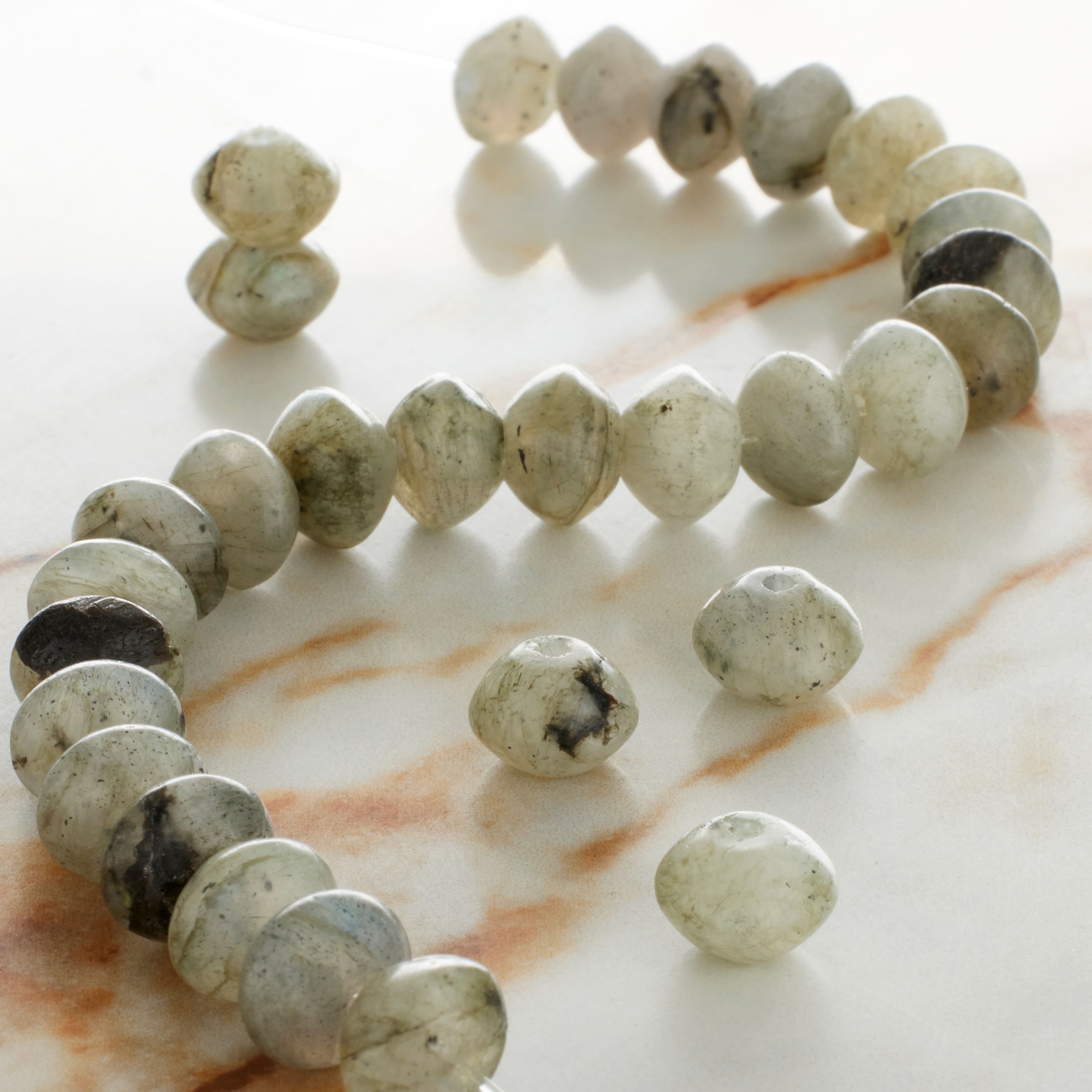 12 Pack: Green Labradorite Bicone Beads, 8mm by Bead Landing™